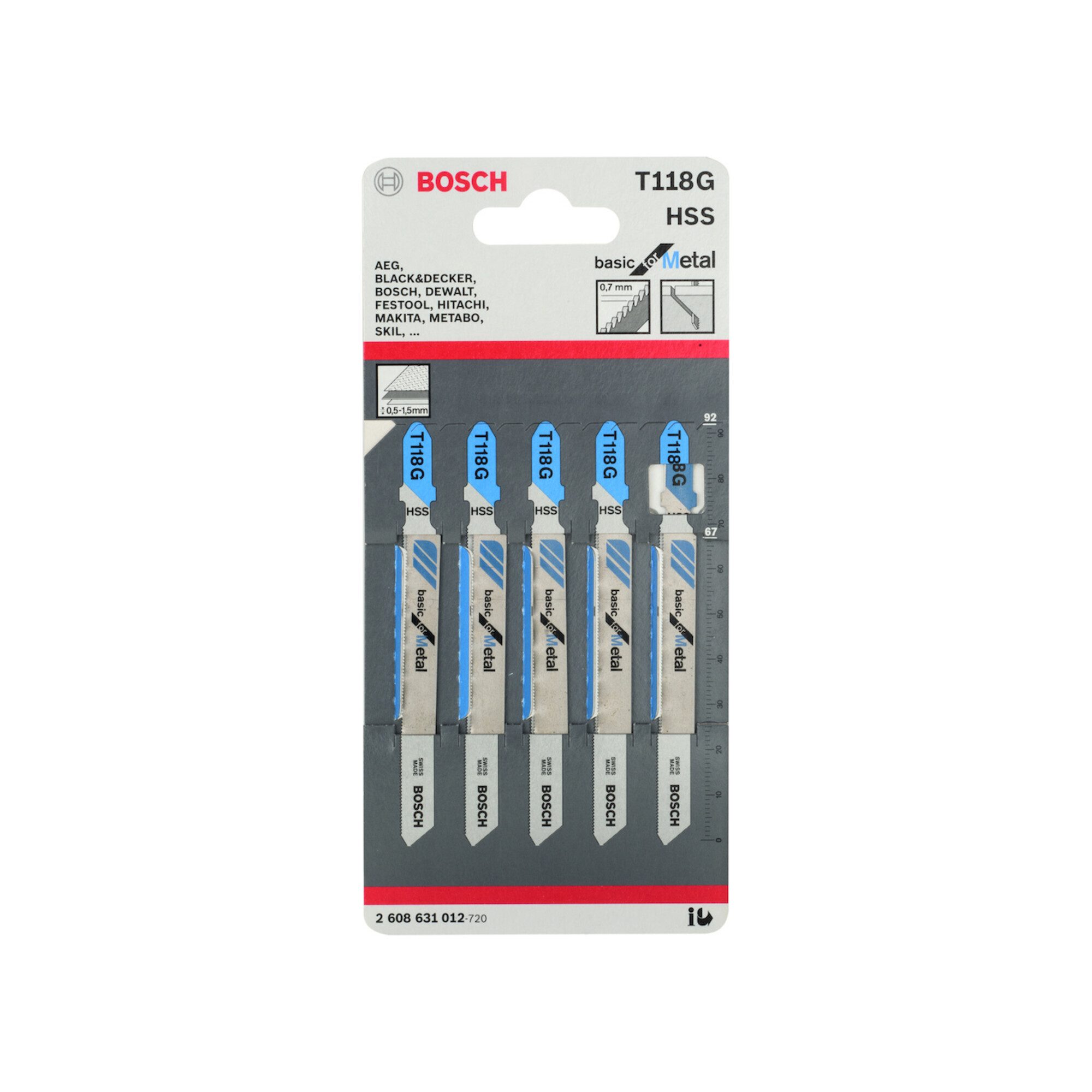Bosch Professional Stichsägeblatt Bosch Stichsägeblatt T 118 G, Basic for Metal