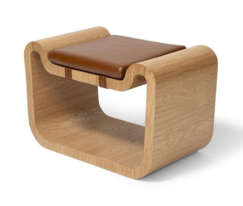 Xlmoebel Bettbank Elegante Holzbank in Braun mit modernem Kunstlederdesign, Made in Europa