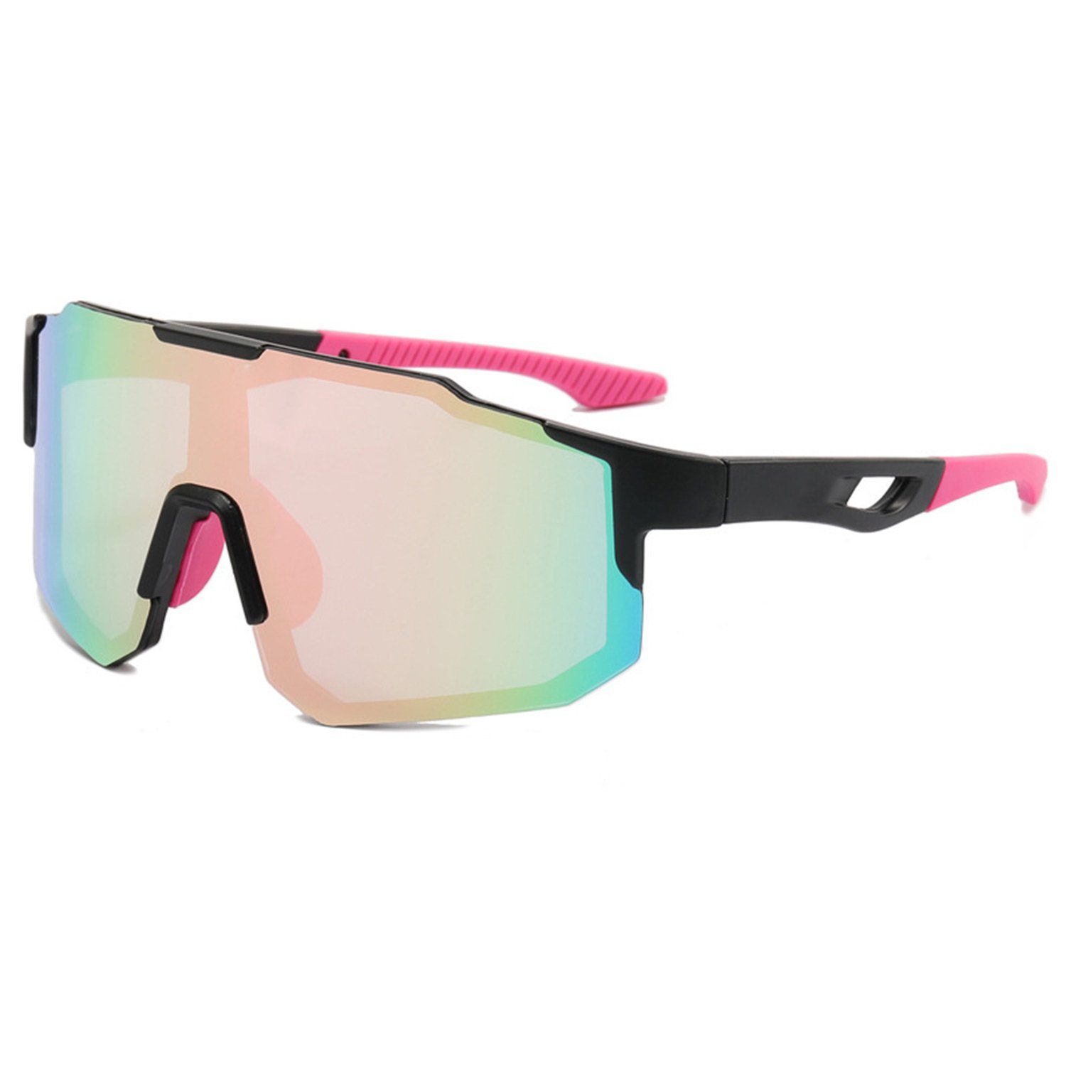 MAGICSHE Fahrradbrille Fahrradbrillen für Herren und Damen, Sport-Sonnenbrillen, Windschutzscheibe, UV-beständige und klare Sicht Brille Black Box Pulverfolie