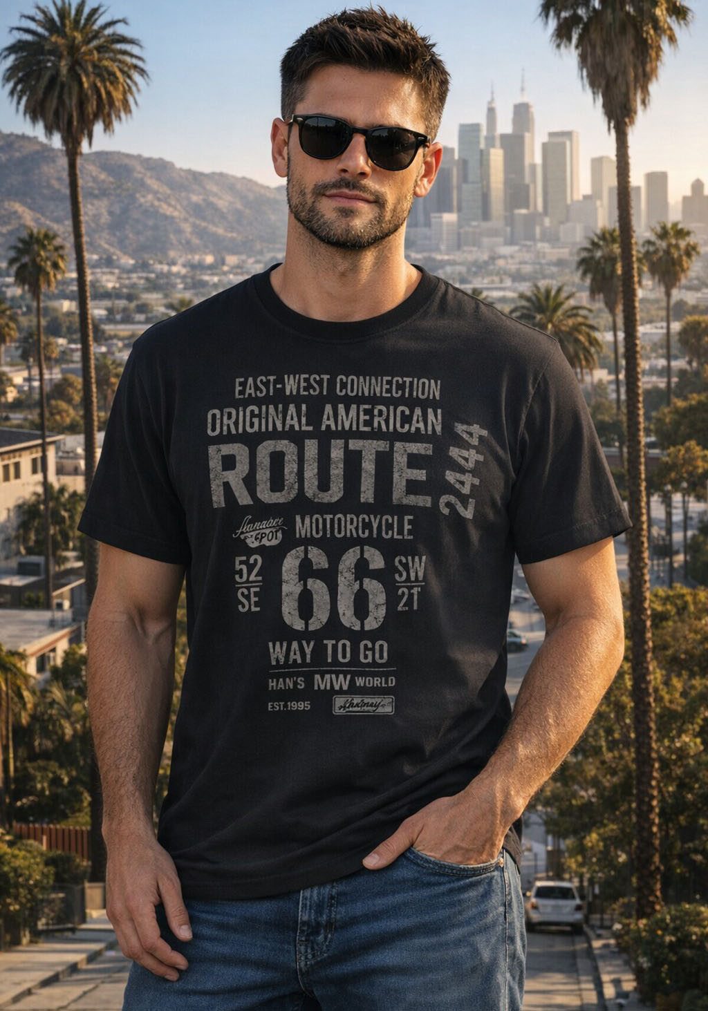 Man's World Rundhalsshirt kurzärmelig, lässige Passform, bedruckt, Rundhalsausschnitt