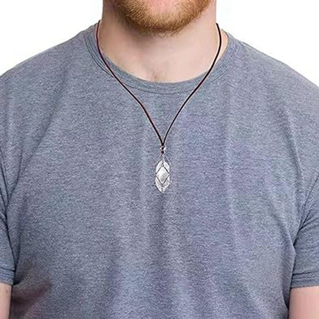 WaKuKa Charm-Kette Halskette mit – Anhänger Weiß Halskette Kristallständer mit