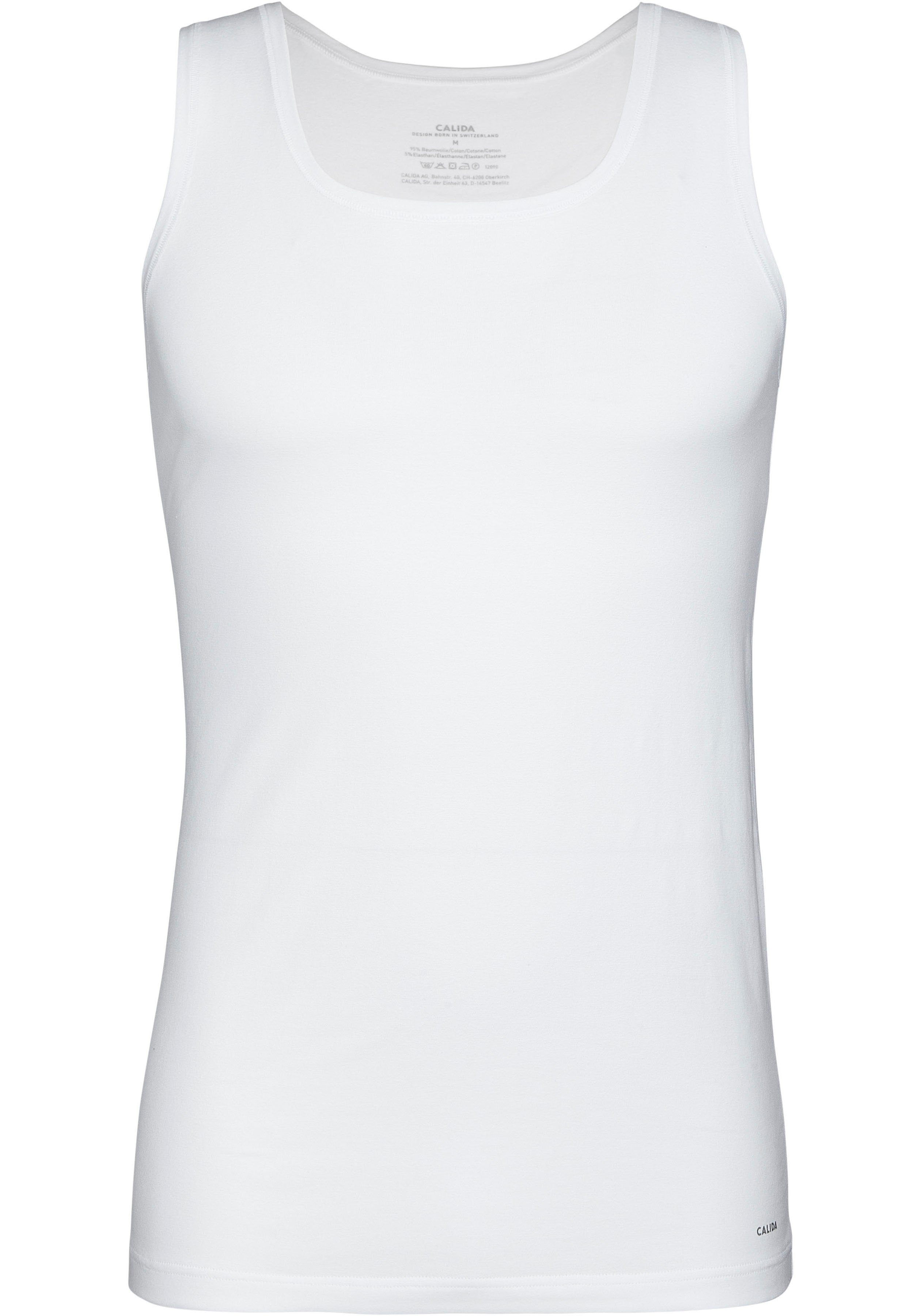 CALIDA Achseltop mit Cotton weiss Code Athletic-Shirt Rundhals-Ausschnitt