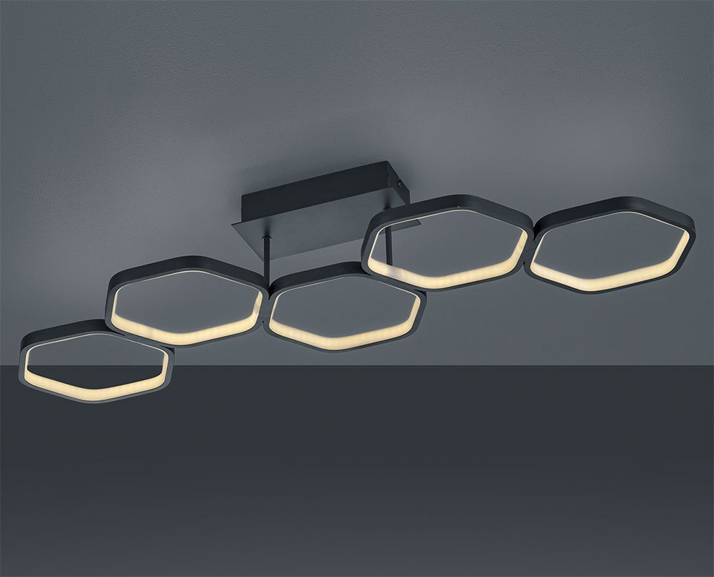 verbaut, LED Design Deckenleuchte LED-Leuchtmittel Metall dimmbar fest Warmweiß, etc-shop Deckenleuchte,