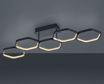 etc-shop LED Deckenleuchte, LED-Leuchtmittel fest verbaut, Warmweiß, Designer Deckenleuchte dimmbar Metall