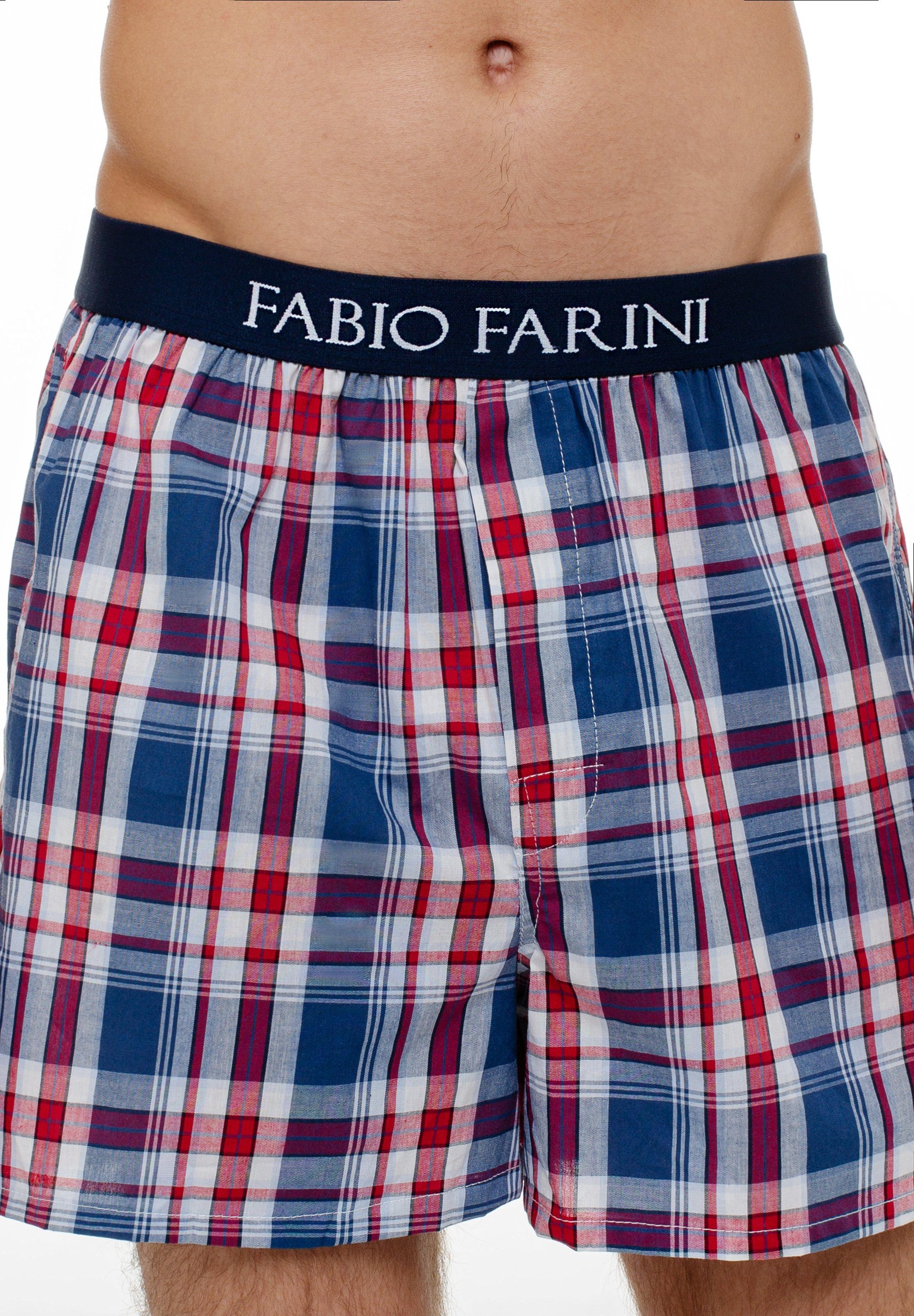 1 mit bequeme, verdeckter Boxershorts Fabio Passform (4-St) Farini Knopfleiste Herren Set Unterhosen - Webboxer Männer weite