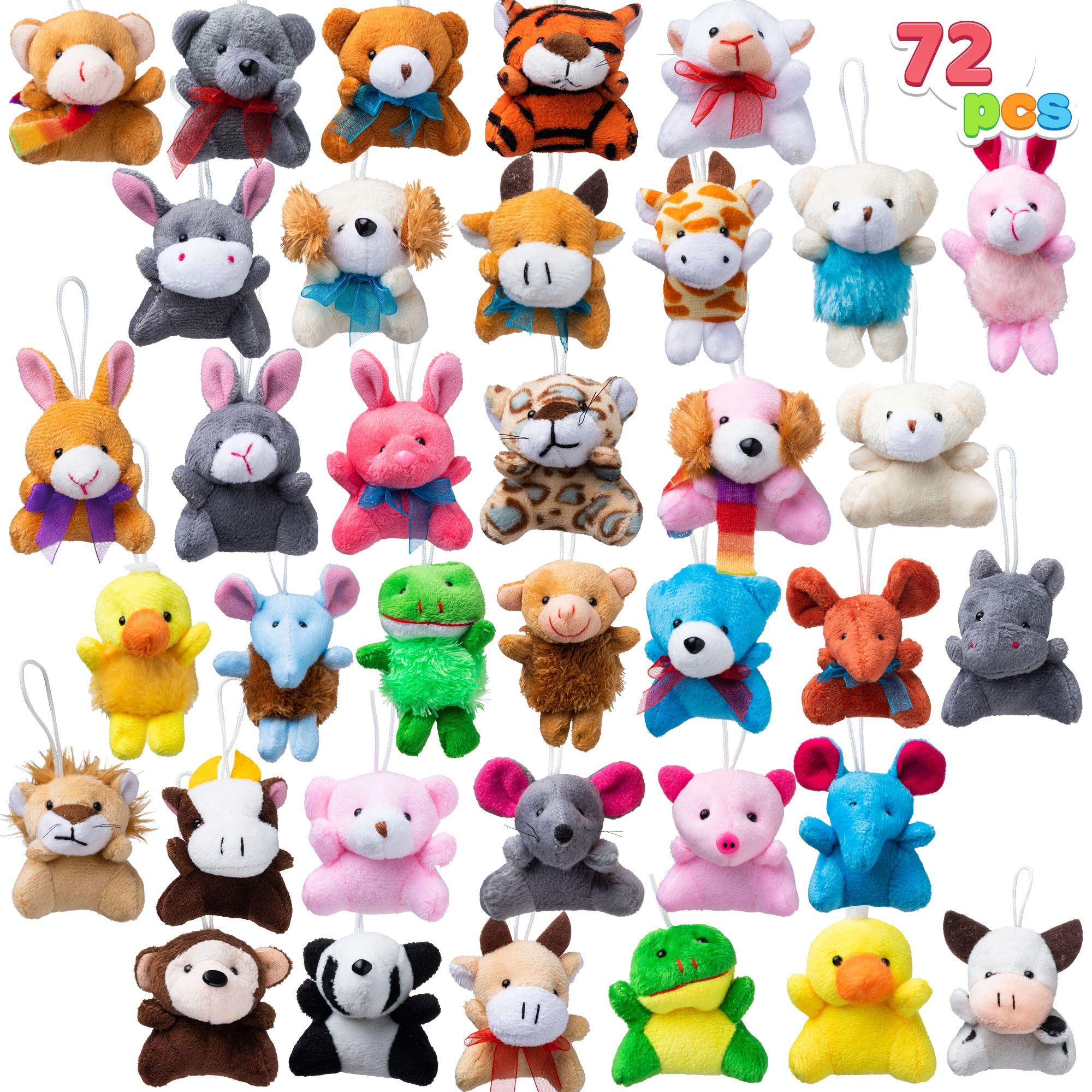 JOYIN Kuscheltier JOYIN 12 Set Mini-Plüschtiere (je 7,5 cm)als Schlüsselanhänger (72-St)