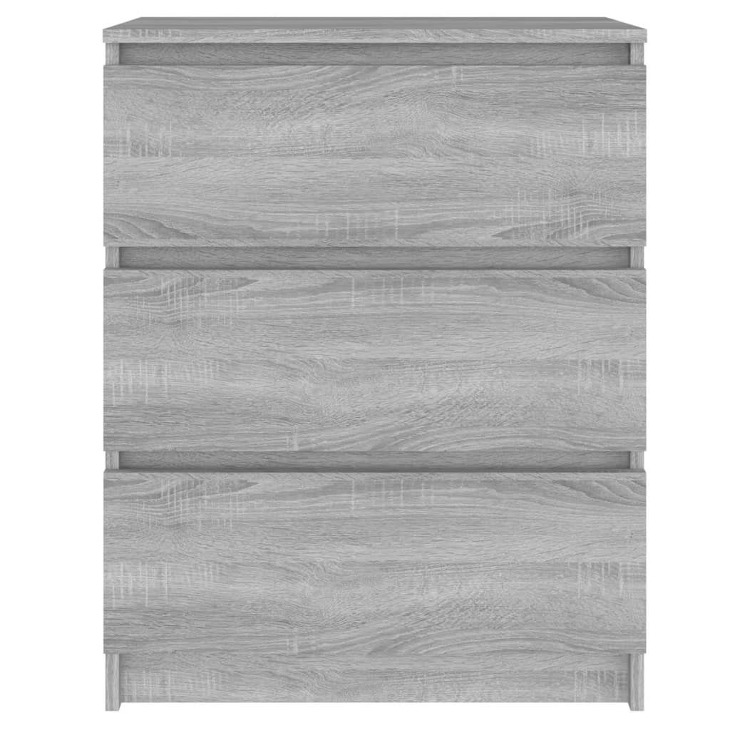 furnicato Sideboard mit 3 Schubladen 60 x 35 x 76 cm Grau Sonoma (1 St), Geräumiger Konsolenschrank mit 3 Schubladen und Ablagefläche – Bild 4 von 5