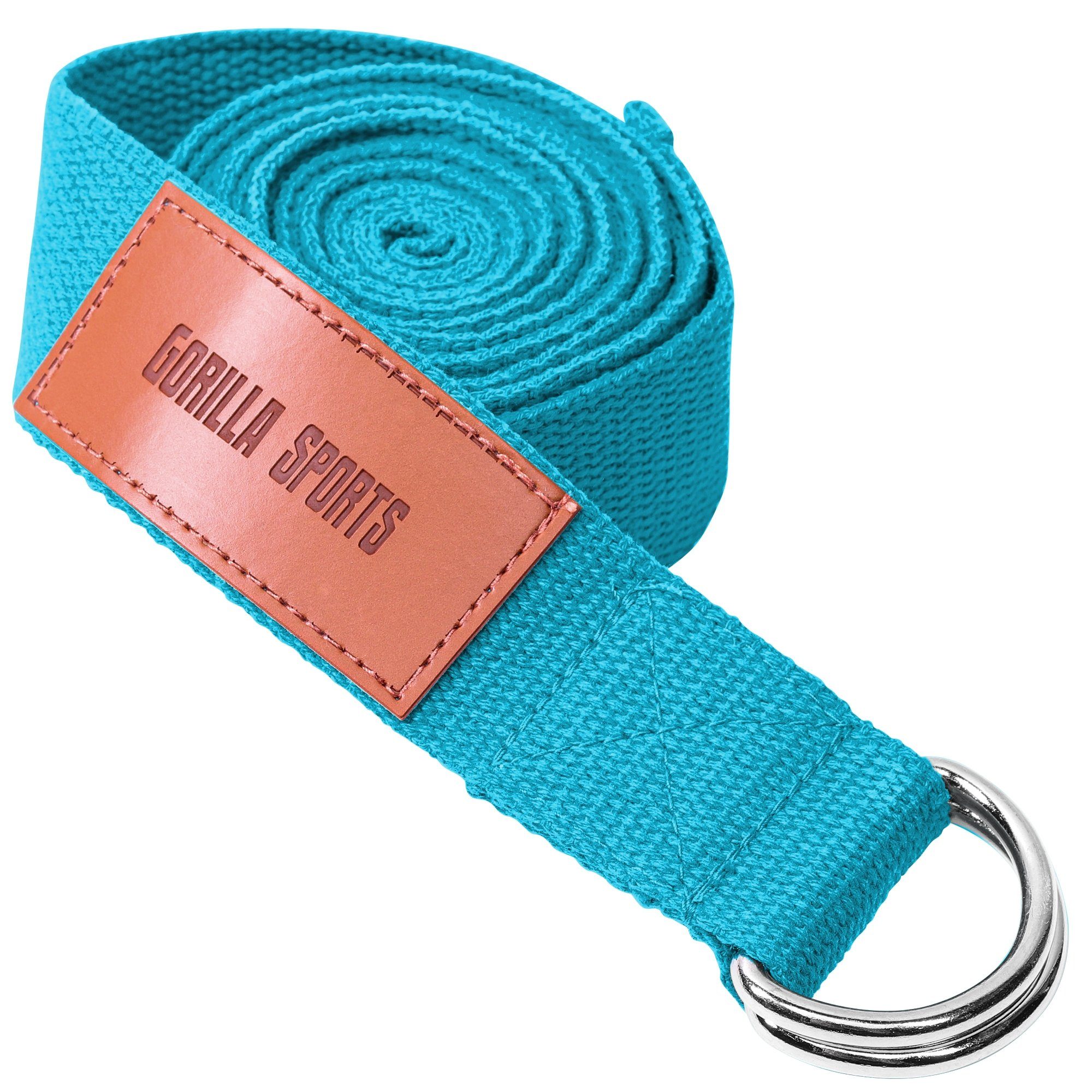Yogagurt Yoga-Gürtel, GORILLA aus Yoga Metall, 100% Verschluss mit Blau SPORTS Strap Baumwolle,