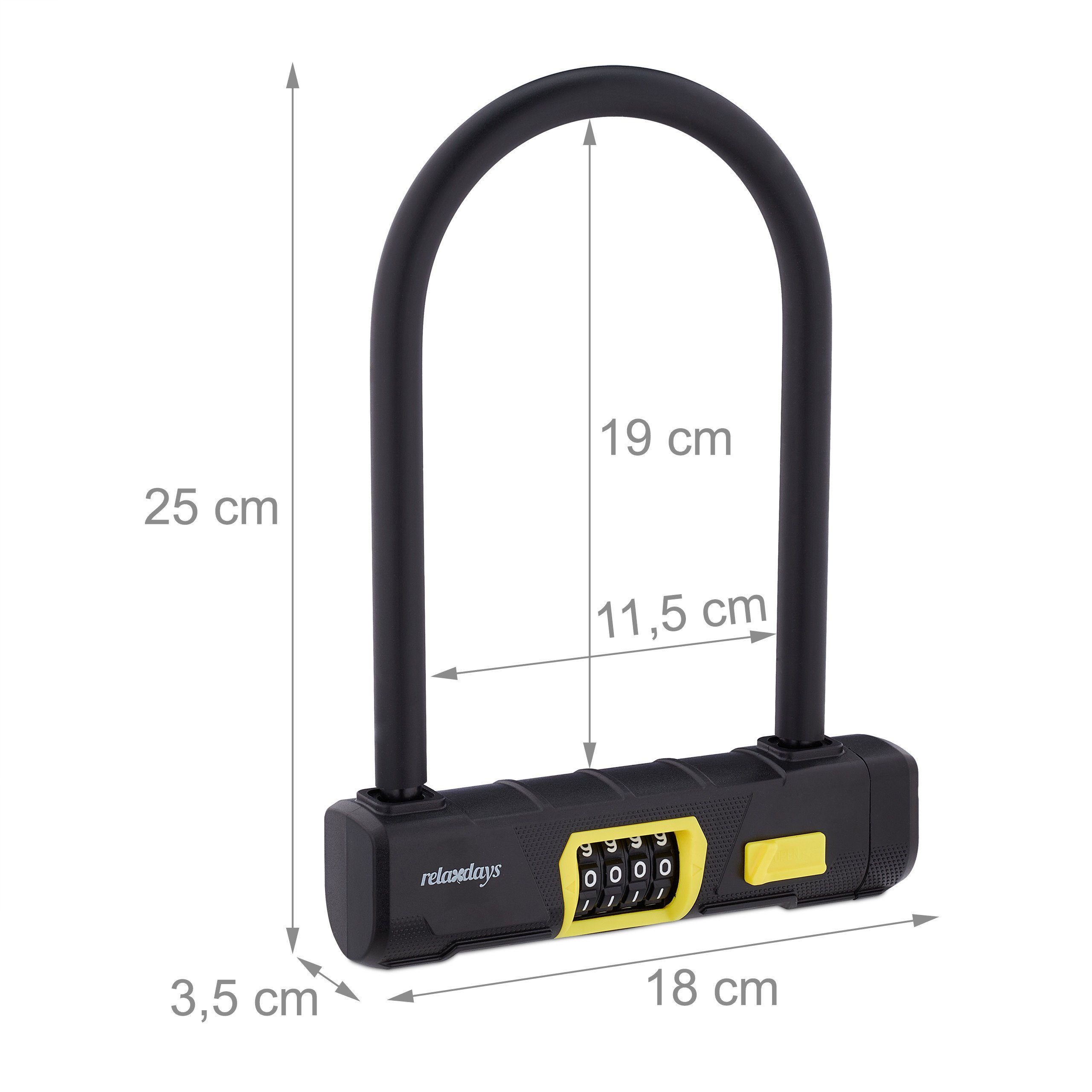 relaxdays Zahlenbügelschloss Bügelschloss mit Zahlenkombination