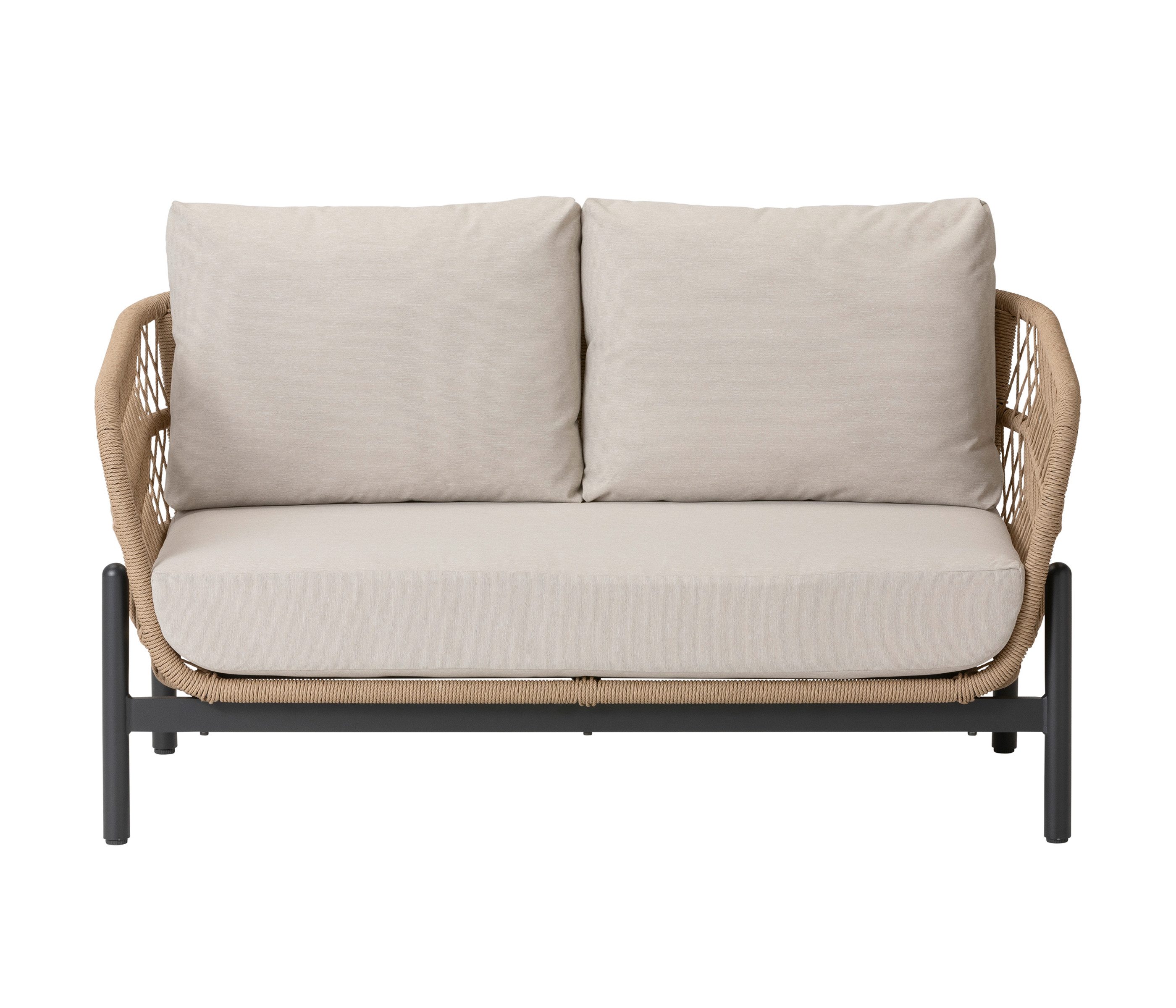 Dehner Gartenlounge-Set Lounge-Sofa St-Etienne, 2-Sitzer, inkl. Polster, 146 x 75 x 80 cm, modernes, hochwertiges Outdoor-Sofa mit wasserabweisendem Bezug
