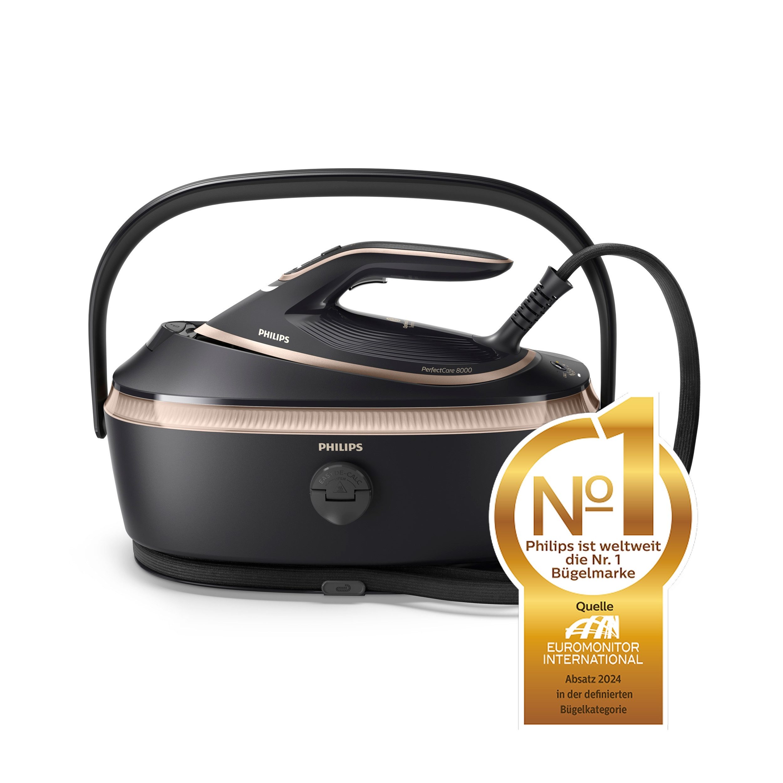 Philips Dampfbügelstation PerfectCare 8000 Series PSG8300 in 2 Farben, 1,4 ml Wassertank, 3.120 Watt, OptimalTemp & TurboPower-Dampfmotor, 850 gr Dampfstoß