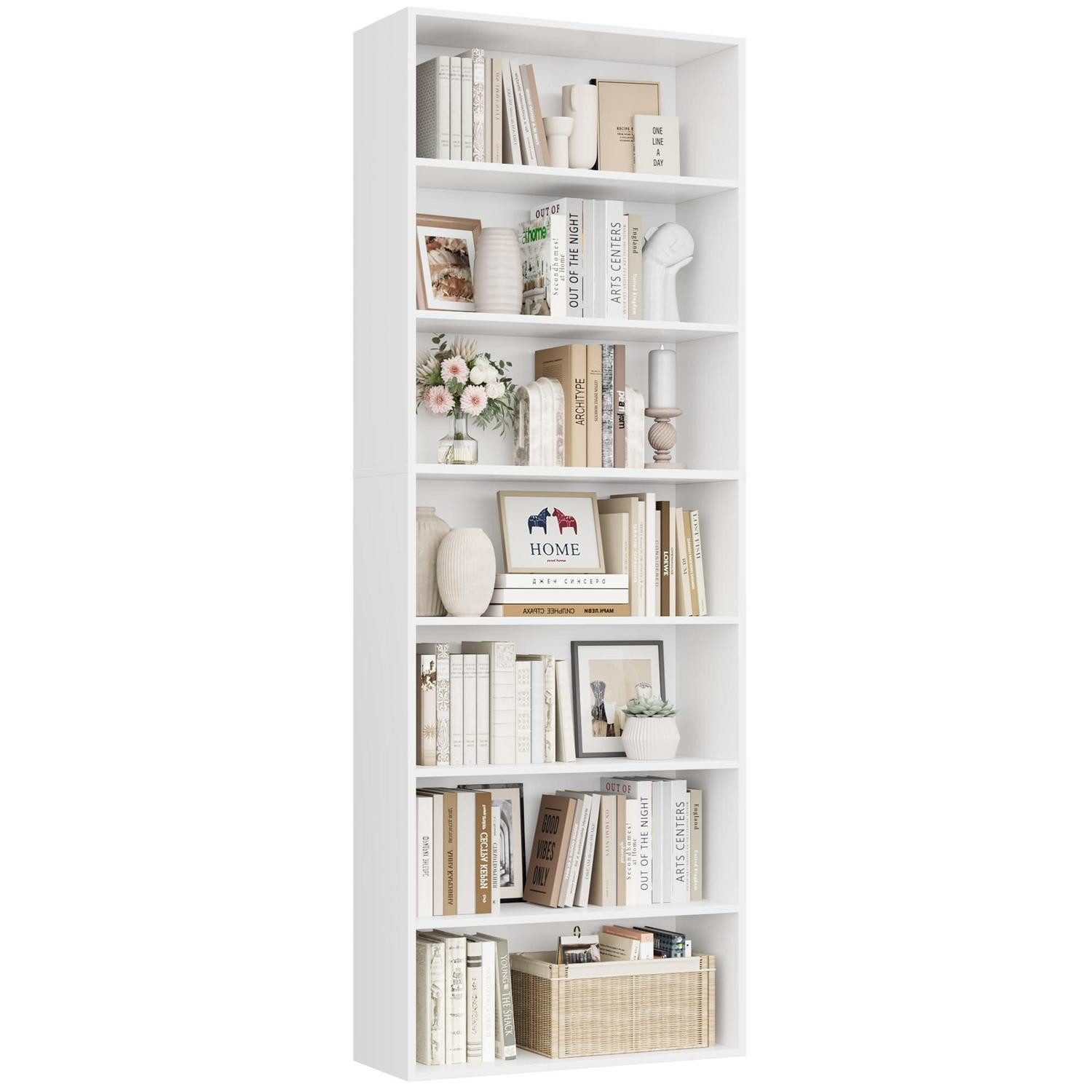 LuxusKollektion Bücherregal Bücherregal 7 Fächer weiß 209,5cm