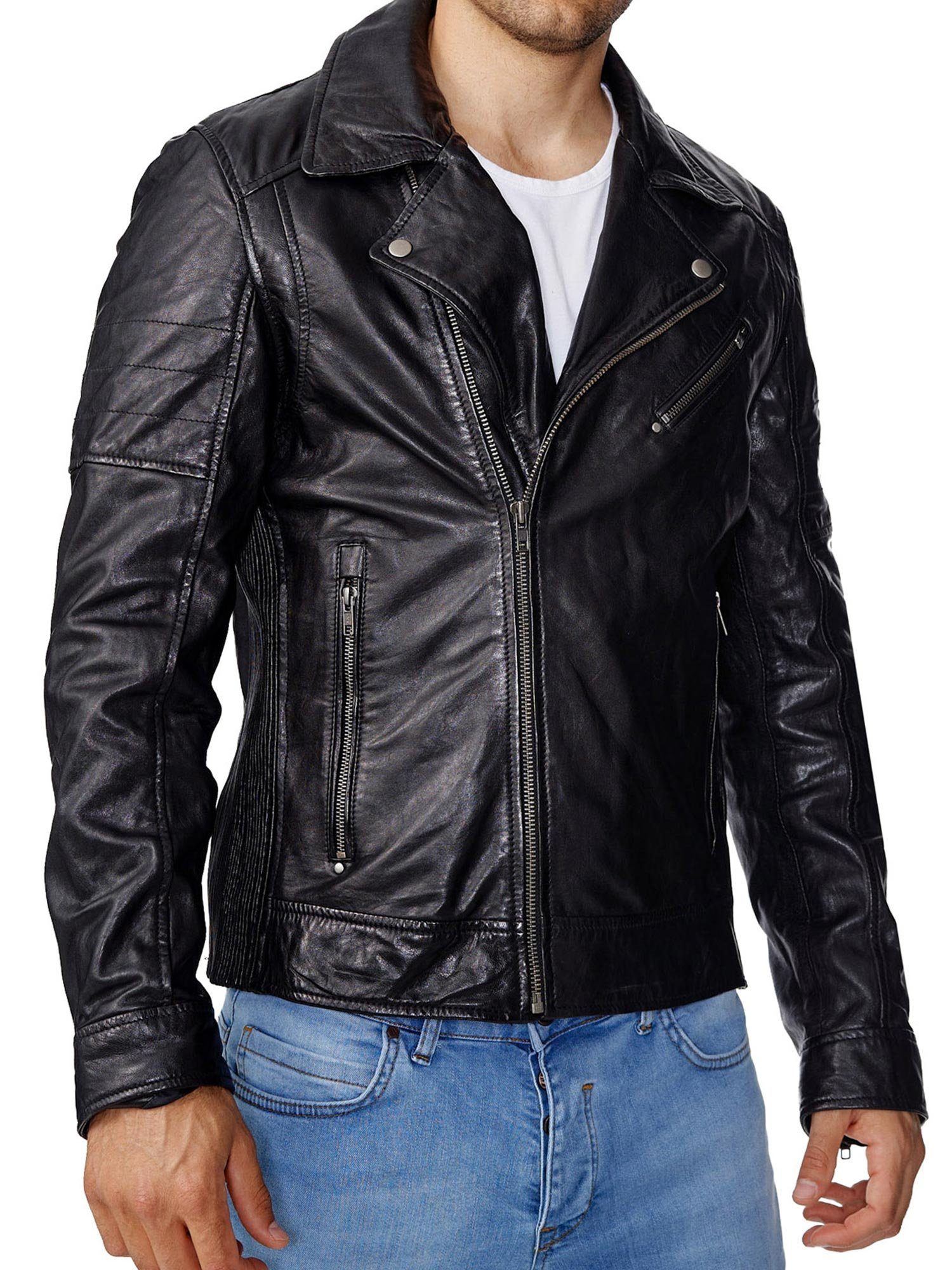 Tazzio Lederjacke 19708 Echtleder Jacke im Biker-Look