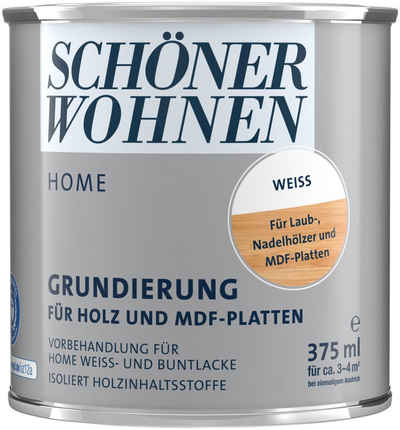 SCHÖNER WOHNEN-Kollektion Holzgrundierung HOME GRUNDIERUNG, 375 ml, weiß, wasserbasierte Grundierung für Holz & MDF-Platten