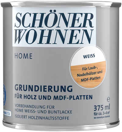 SCHÖNER WOHNEN FARBE Holzgrundierung HOME GRUNDIERUNG, 375 ml, weiß, wasserbasierte Grundierung für Holz & MDF-Platten