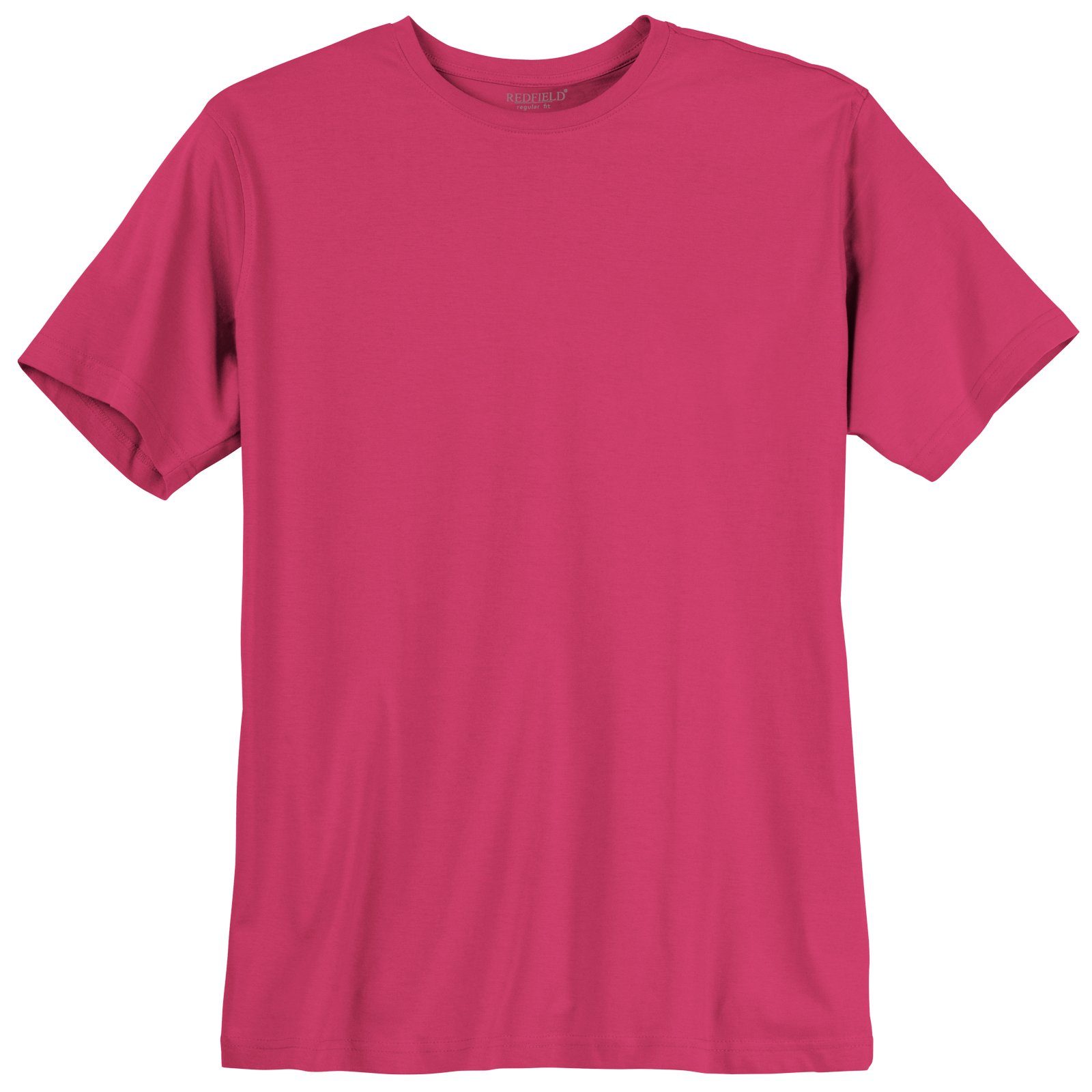 redfield Rundhalsshirt Übergrößen Basic T-Shirt fuchsia Redfield