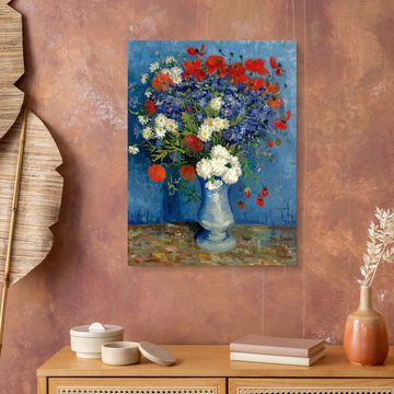 Posterlounge Forex-Bild Vincent van Gogh, Vase mit Kornblumen und Mohn, Wohnzimmer Malerei