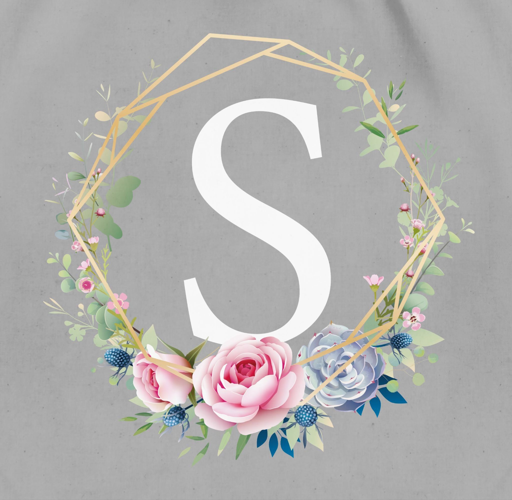 Shirtracer Turnbeutel Blumenkranz mit Buchstabe S, günstig online kaufen