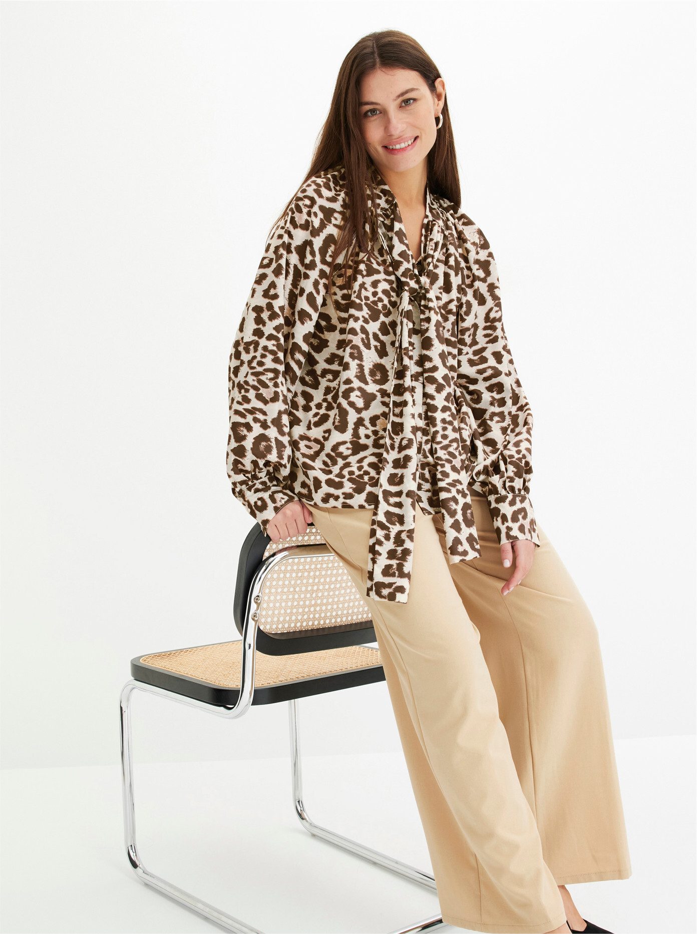 Klassische Bluse Bluse Langarm