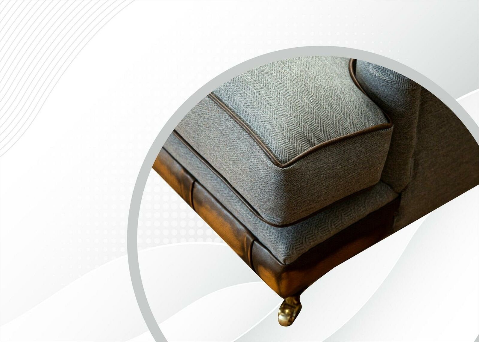 Design Leder Chaise Sessel, Sessel Luxus Lounge JVmoebel 1 Textil Sitzer Chair Sofa