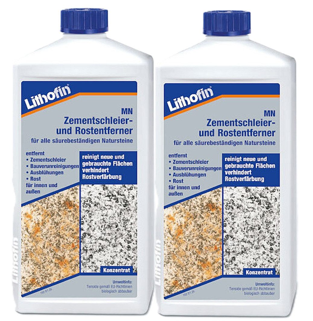 Lithofin Lithofin MN Zementschleier- und Rostentferner 2x1 Liter Naturstein-Reiniger