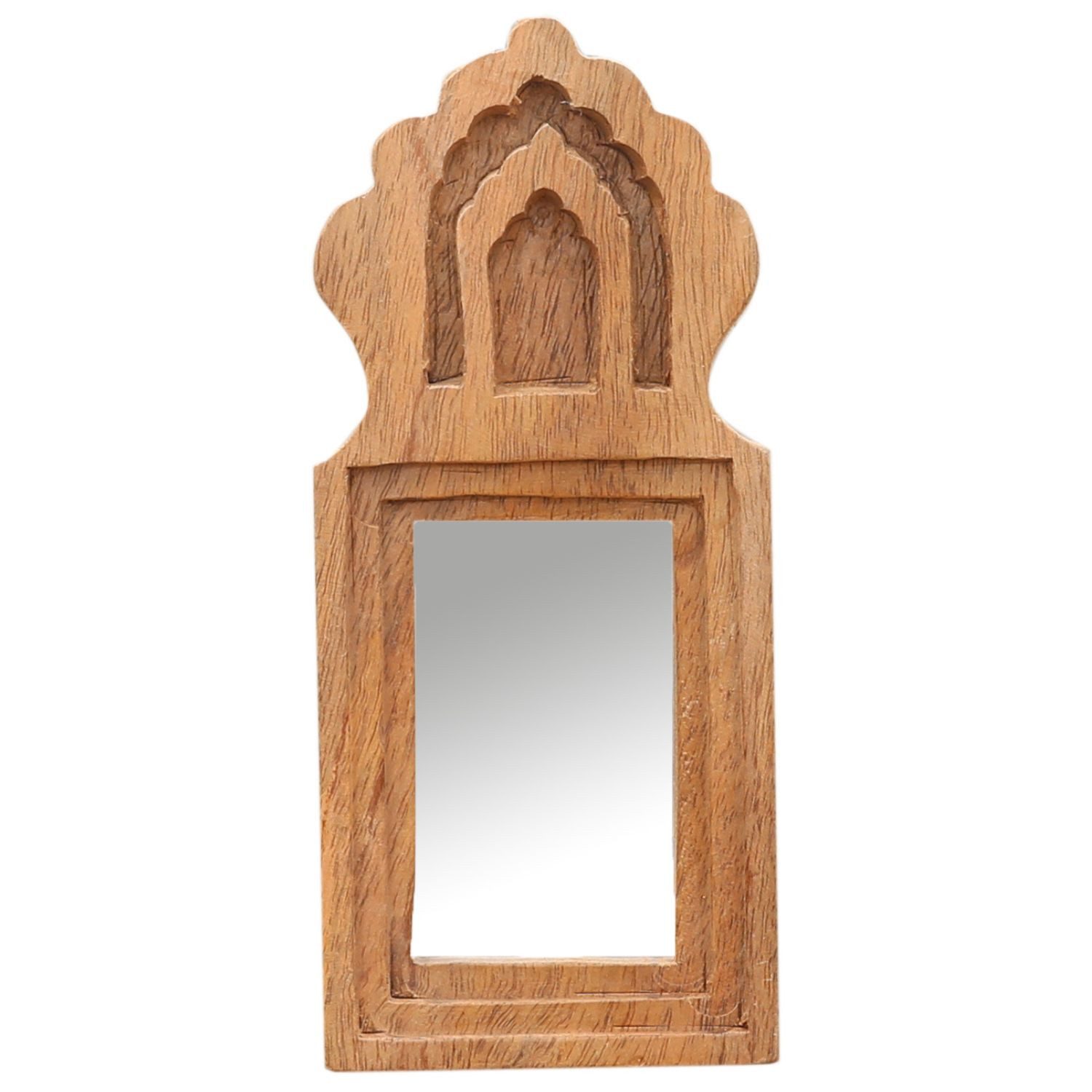 Marrakesch Orient & Mediterran Interior Schminkspiegel Wandspiegel Mukana Natur 22cm hoch 10cm breit 3cm tief, Handarbeit (1-St), Handarbeit
