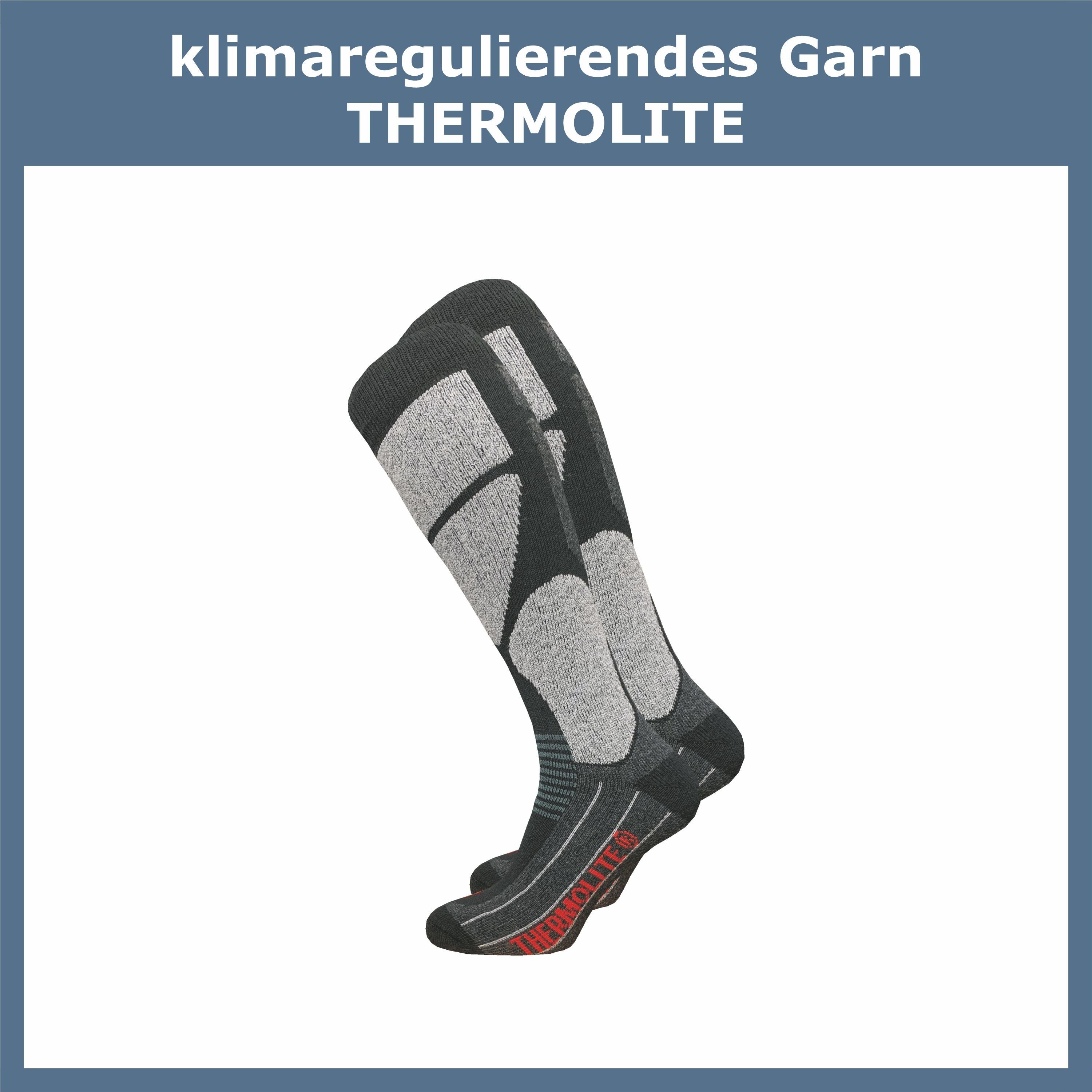 GAWILO Skisocken für Herren mit Spezialpolsterung und wärmender THERMOLITE® Funktion (2 Paar) auch für Snowboard, Trekking oder als Thermosocke geeignet