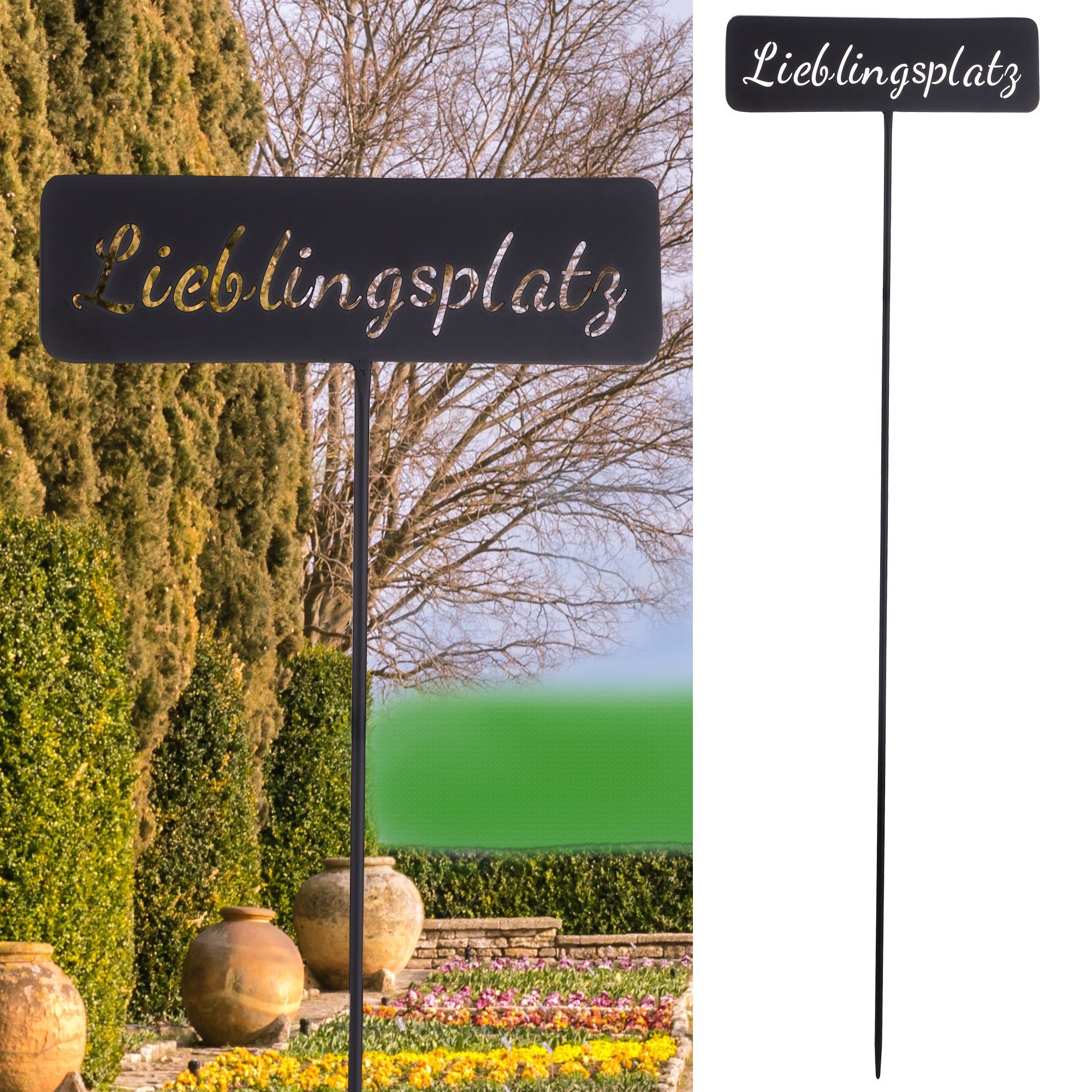 CEPEWA Gartenstecker Gartenstecker "Lieblingsplatz" aus Eisen schwarz günstig online kaufen