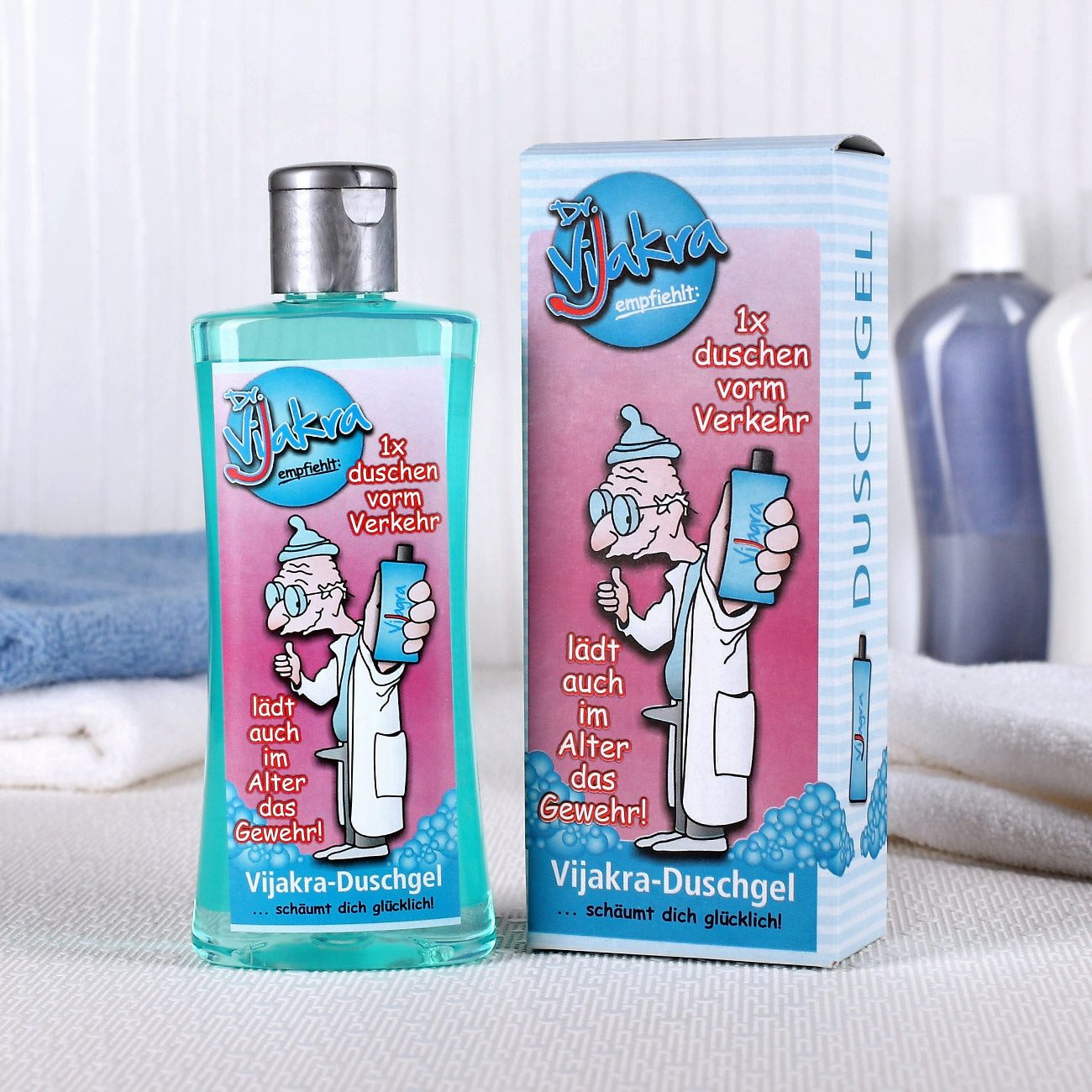 Herz & Heim Duschgel "Vijakra" lustiges Geschenk für Männer als Scherzgeschenk, 250 ml