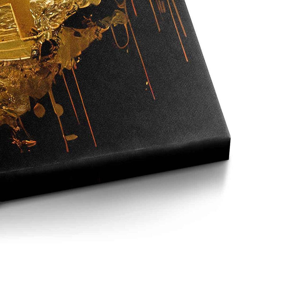 Handel mit Leinwandbild, Börse DOTCOMCANVAS® Bitcoin diamond crypto Leinwandbild raw trading Rahmen hands goldener
