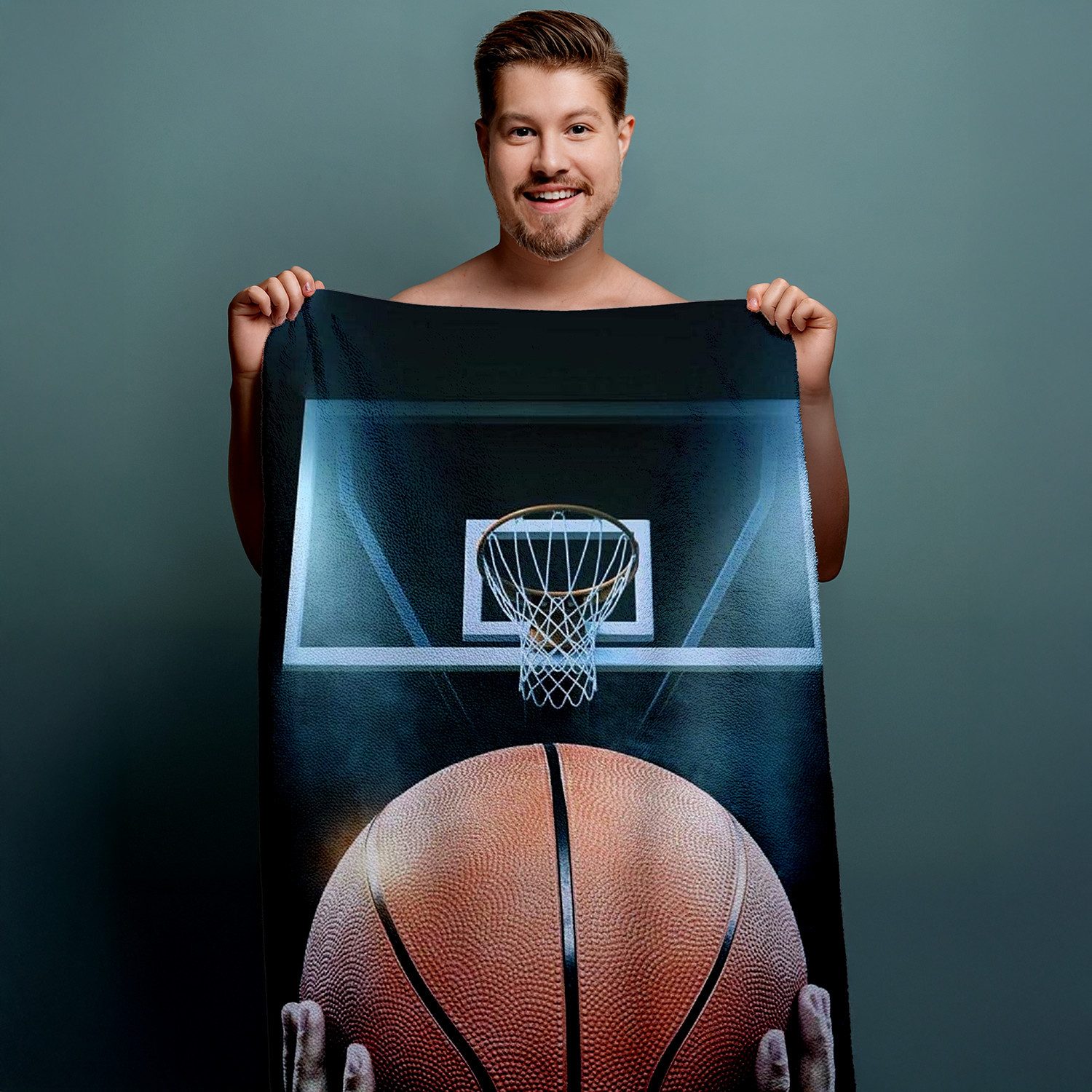 Jerry Fabrics Полотенца Basketball Duschtuch Badetuch Strandtuch Handtuch 70 x 140cm, (1 Duschtuch, 1-St), Langlebig