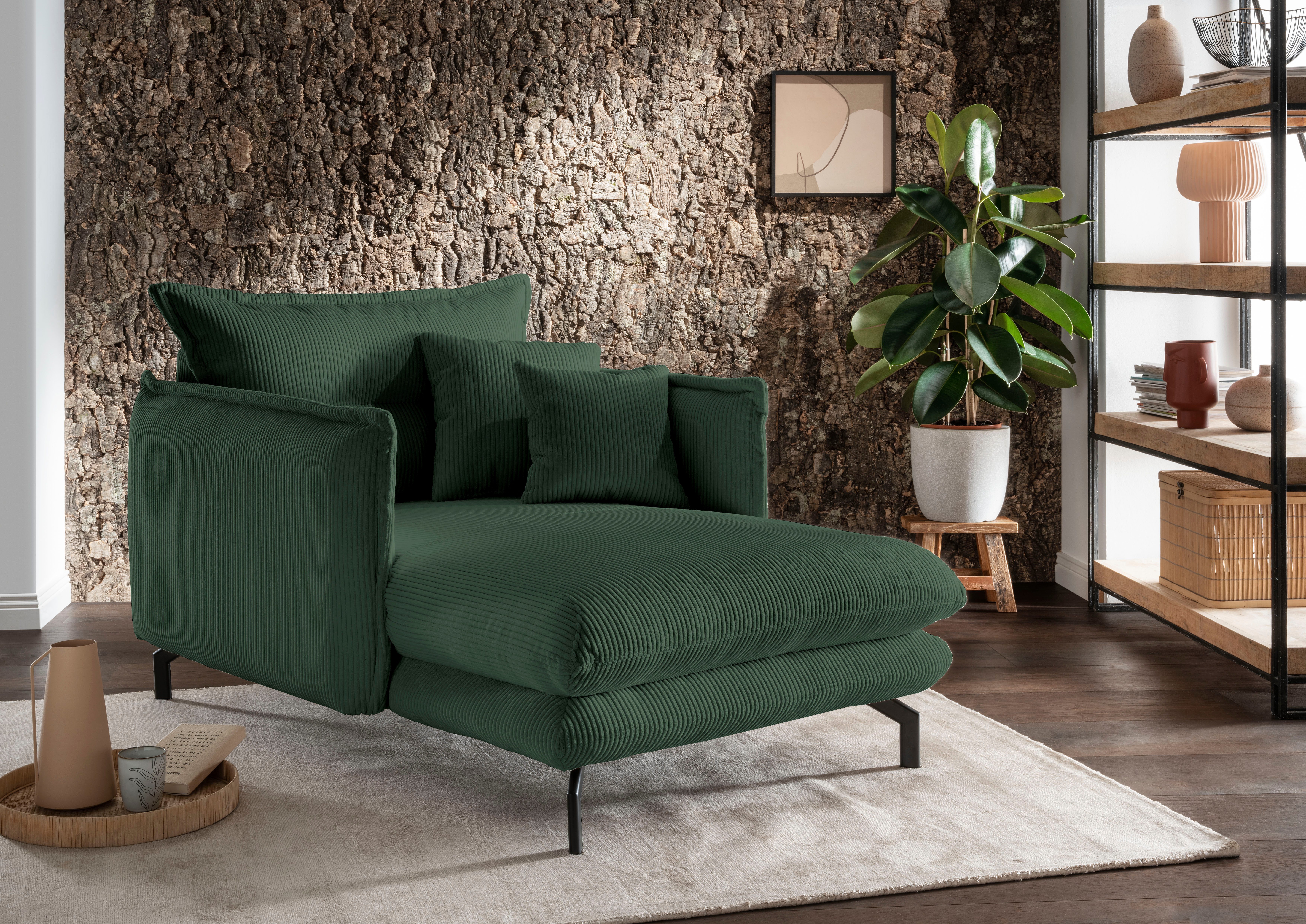 Home affaire Relaxsessel LAVA Loveseat, modern & bequem, schmale Armlehnen, B/T 111/167cm, zwei verschiedene Fußfarben wählbar