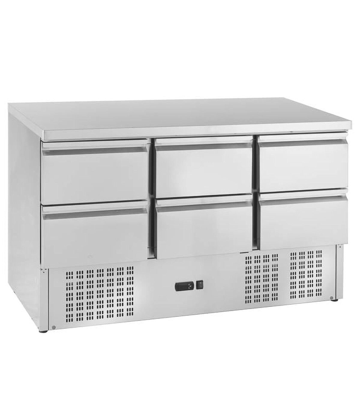 GastroHero Dönergrill Mini Kühltisch Edelstahl GN 1/1 6 Schubladen, 450 W