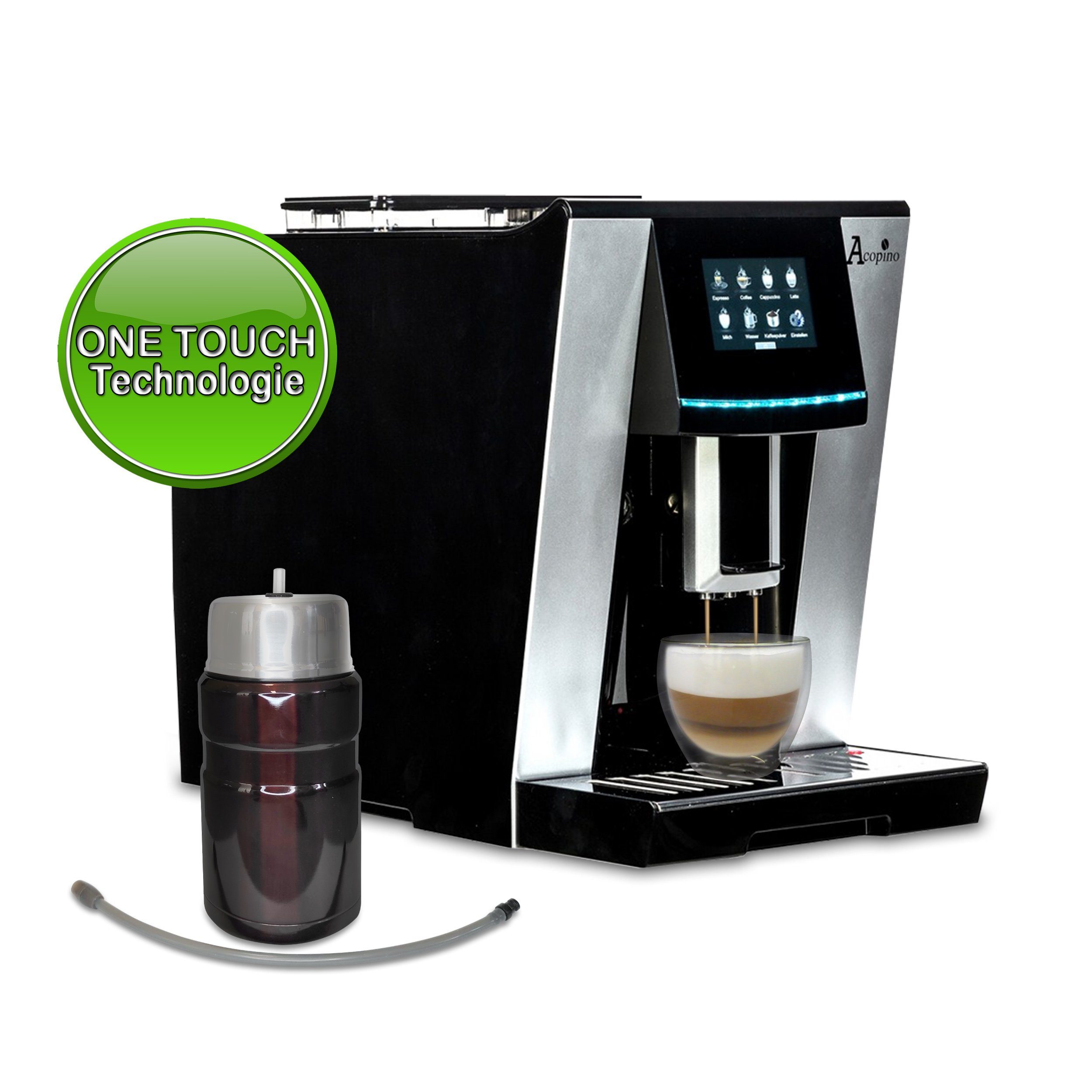 Limited inkl. One-Touch-Funktion stehen isoliertem bereit Acopino per Edition Heißgetränke Fingerdruck Kaffeevollautomat auf Milchbehälter, Vittoria 6