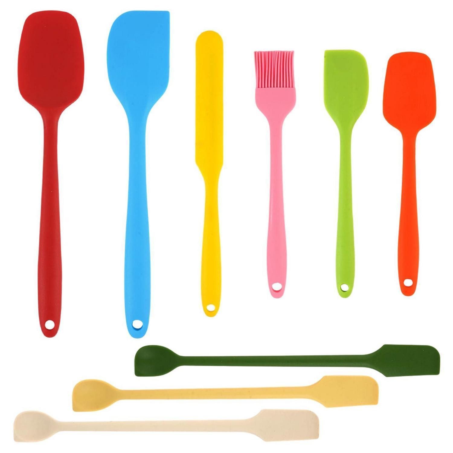 LuxusKollektion Teigschaber Teigschaber Silikon Set 9tlg. Edelstahlkern