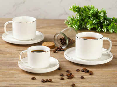 ZELLERFELD Kaffeeservice »12-Teilig Kaffeeservice Mokkaservice mit Untertasse Kaffeetasse Tasse«