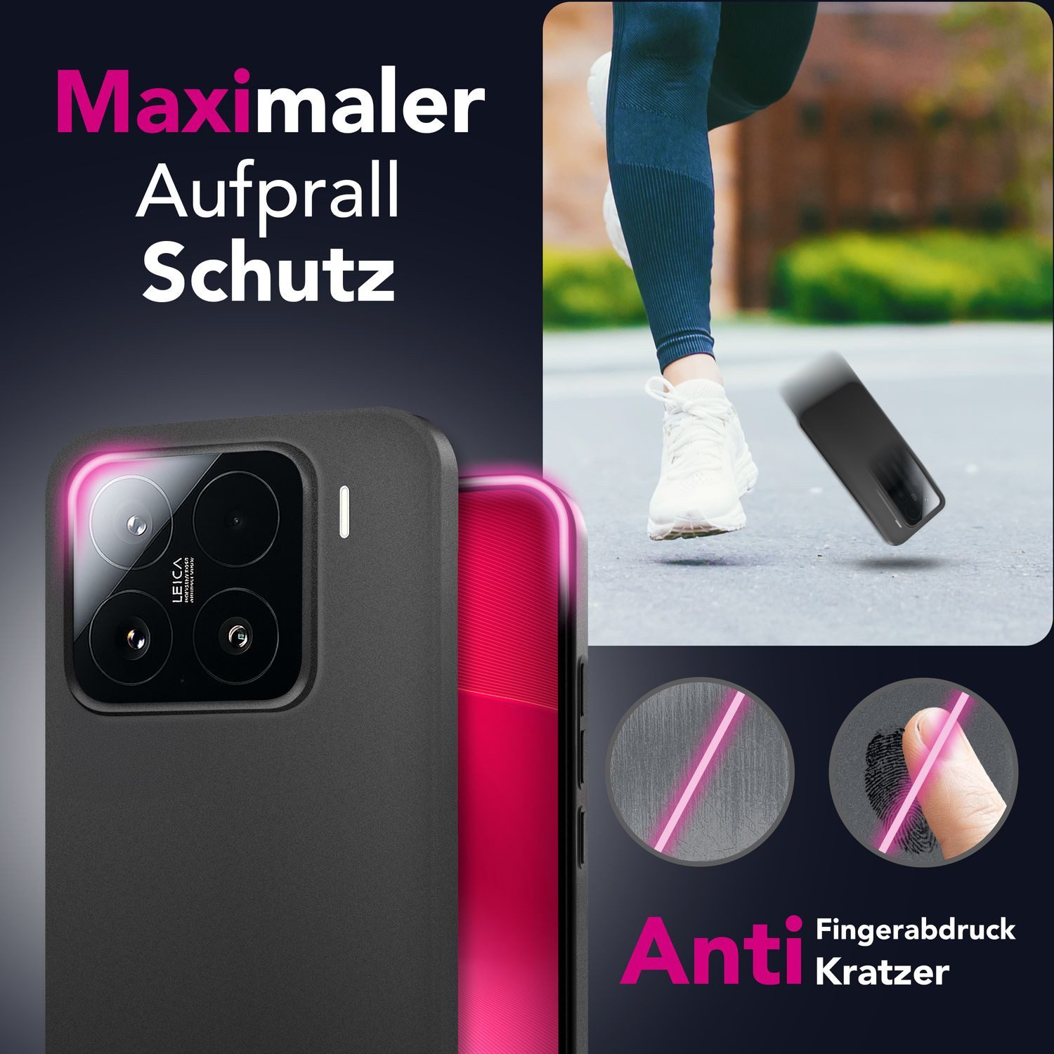 Nalia Smartphone-Hülle Xiaomi 15 16,2 cm (6,36 Zoll), Extrem Dünn 0,3mm / Mattiert / Anti-Schlieren / Rutschfest / Wireless