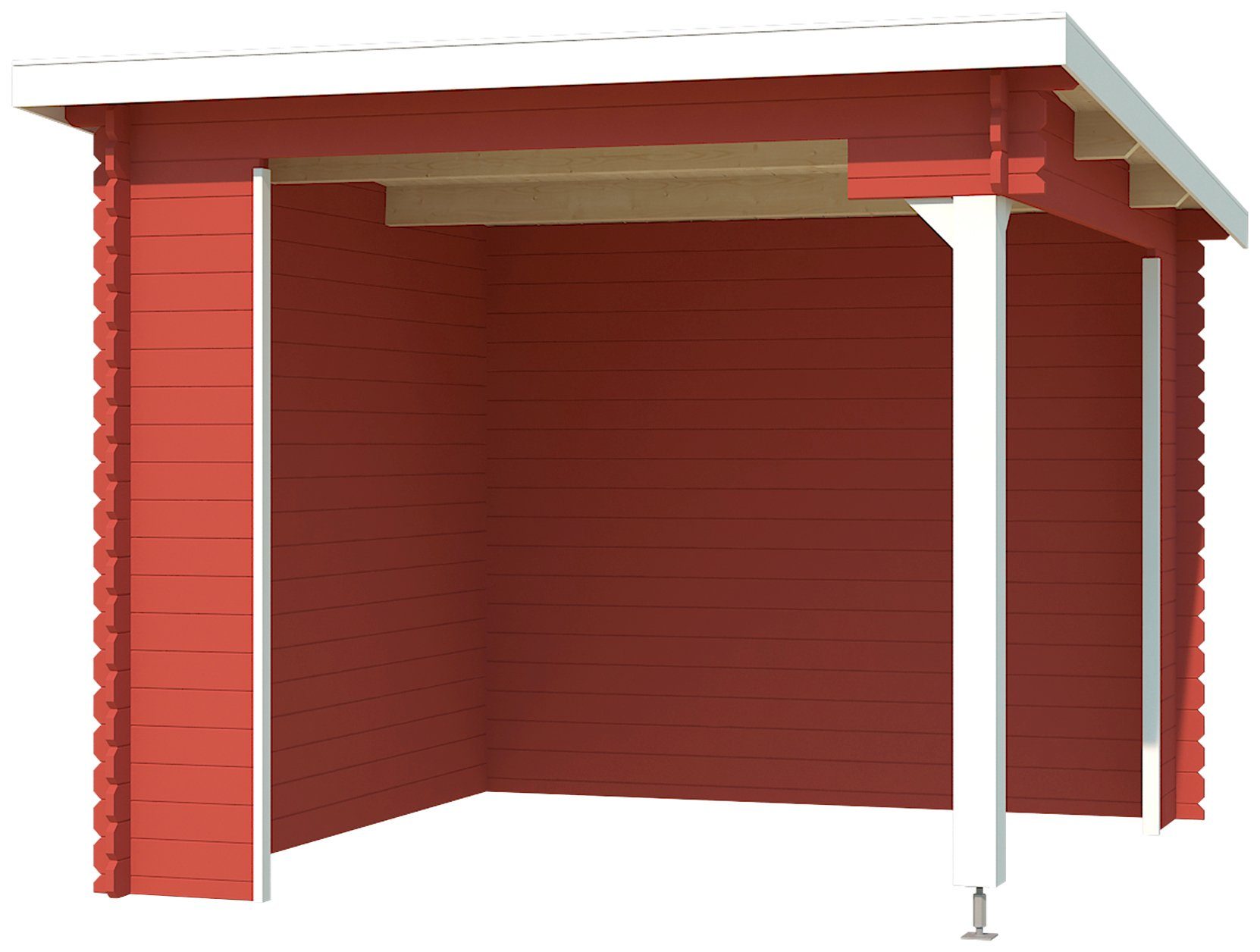 LASITA MAJA Gartenhaus Unterstand/Lounge Buffalo 275, BxT: 295x324 cm, Unterstand / Lounge 28mm, Fundamentmass 2750x2750, Schwedenrot