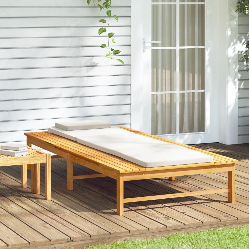 vidaXL Gartenliege Sonnenliege mit Cremeweißem Kissen günstig online kaufen