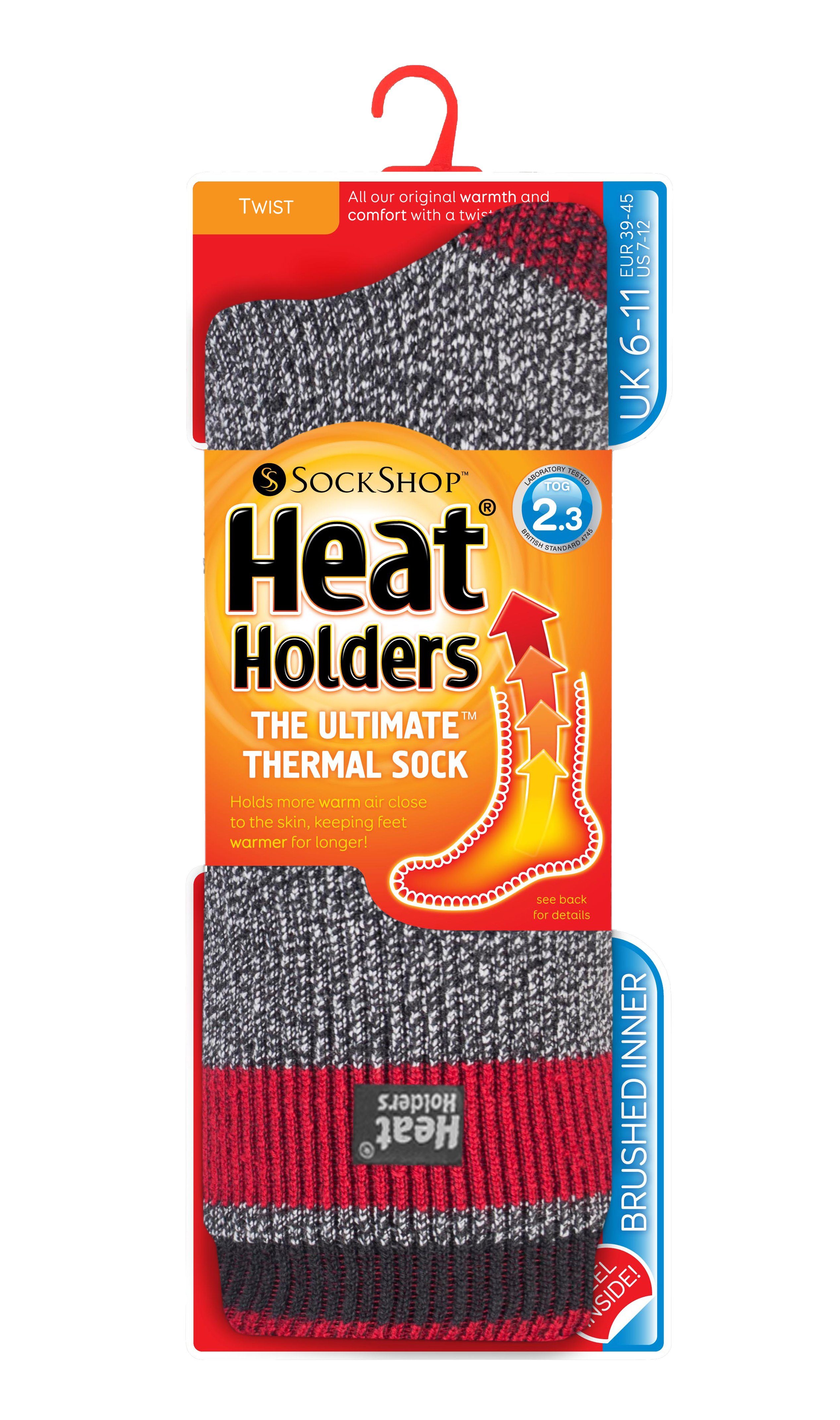 39-45 Lorten(Grau/Rot) Heat Herren Twist Thermosocken Mode Holders