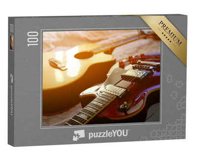 puzzleYOU Puzzle E-Gitarre und Akustikgitarre, 100 Puzzleteile, puzzleYOU-Kollektionen Musik, Menschen