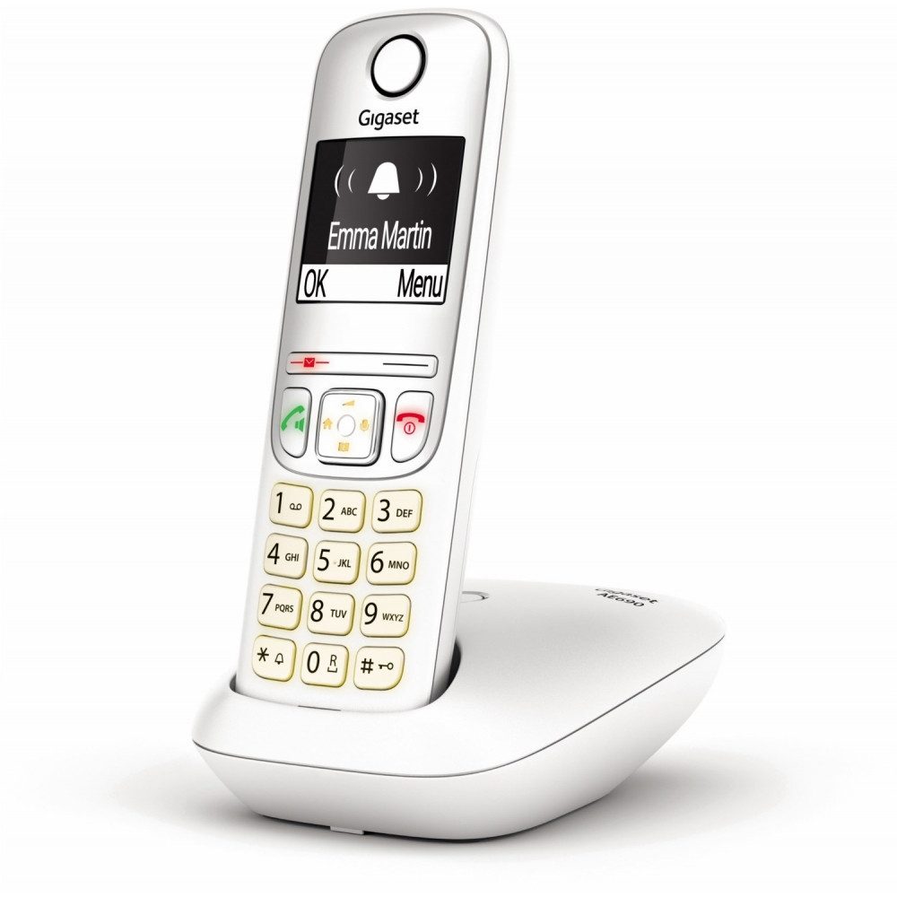 Gigaset Gigaset AE690 schnurlostelefon in elegantem Weiß. Schnurloses DECT-Telefon (Digital-DECT/GAP Standard)