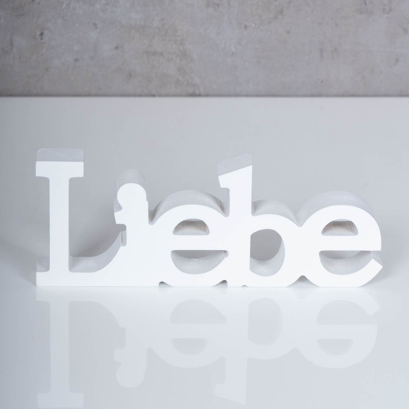 Levandeo® Deko-Schriftzug, 3er Holz Deko Liebe Lebe Aufsteller Set Schriftzug Weiß Lache