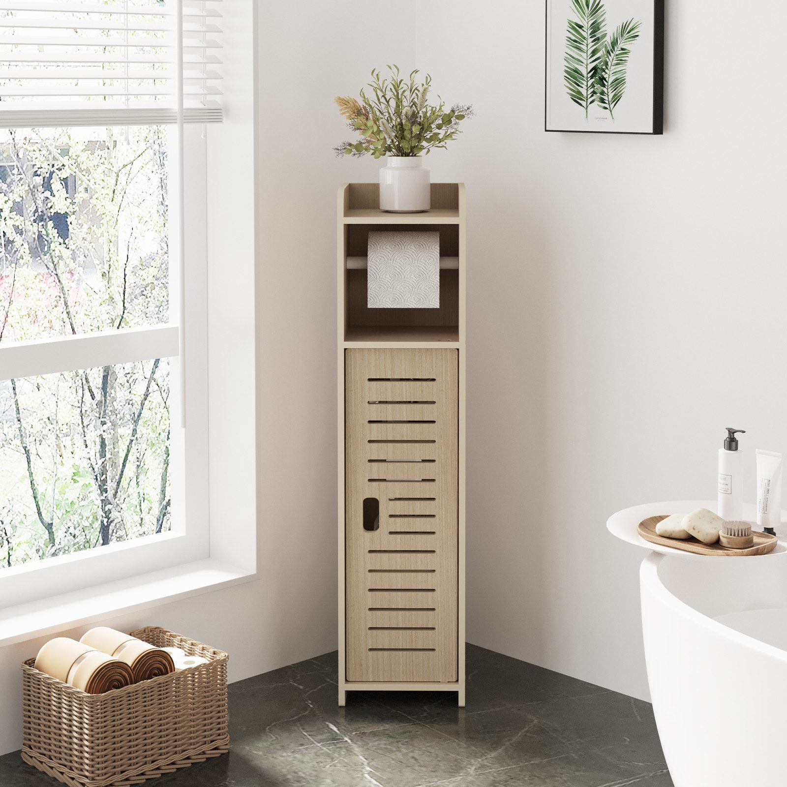 Dripex Beistellschrank Badschrank schmal, Toilettenschrank mit Papierrollen günstig online kaufen