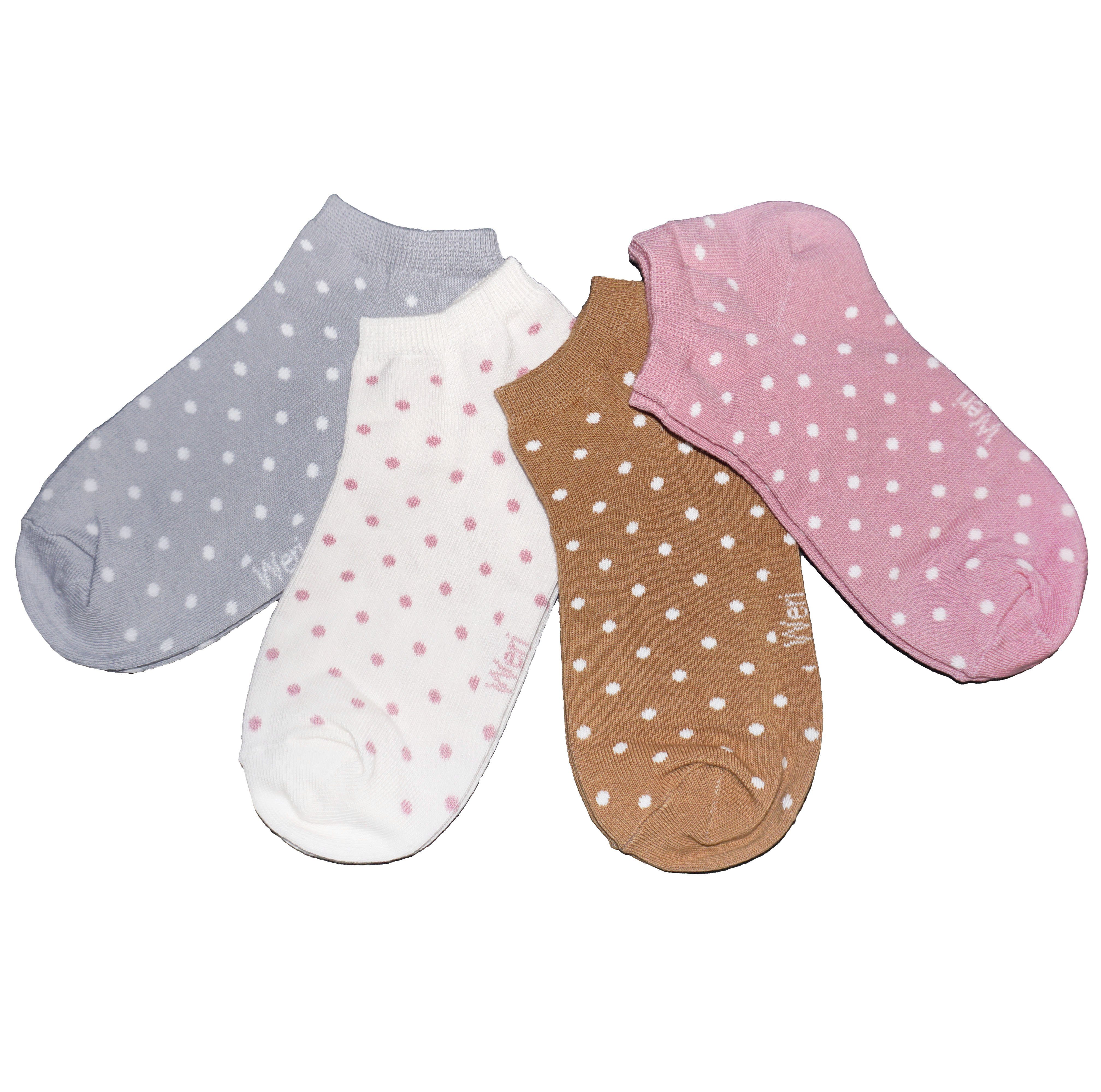 WERI SPEZIALS Strumpfhersteller GmbH Шкарпетки для кросівок Шкарпетки для кросівок 4-er Pack Mädchen und Damen >Pünktchen