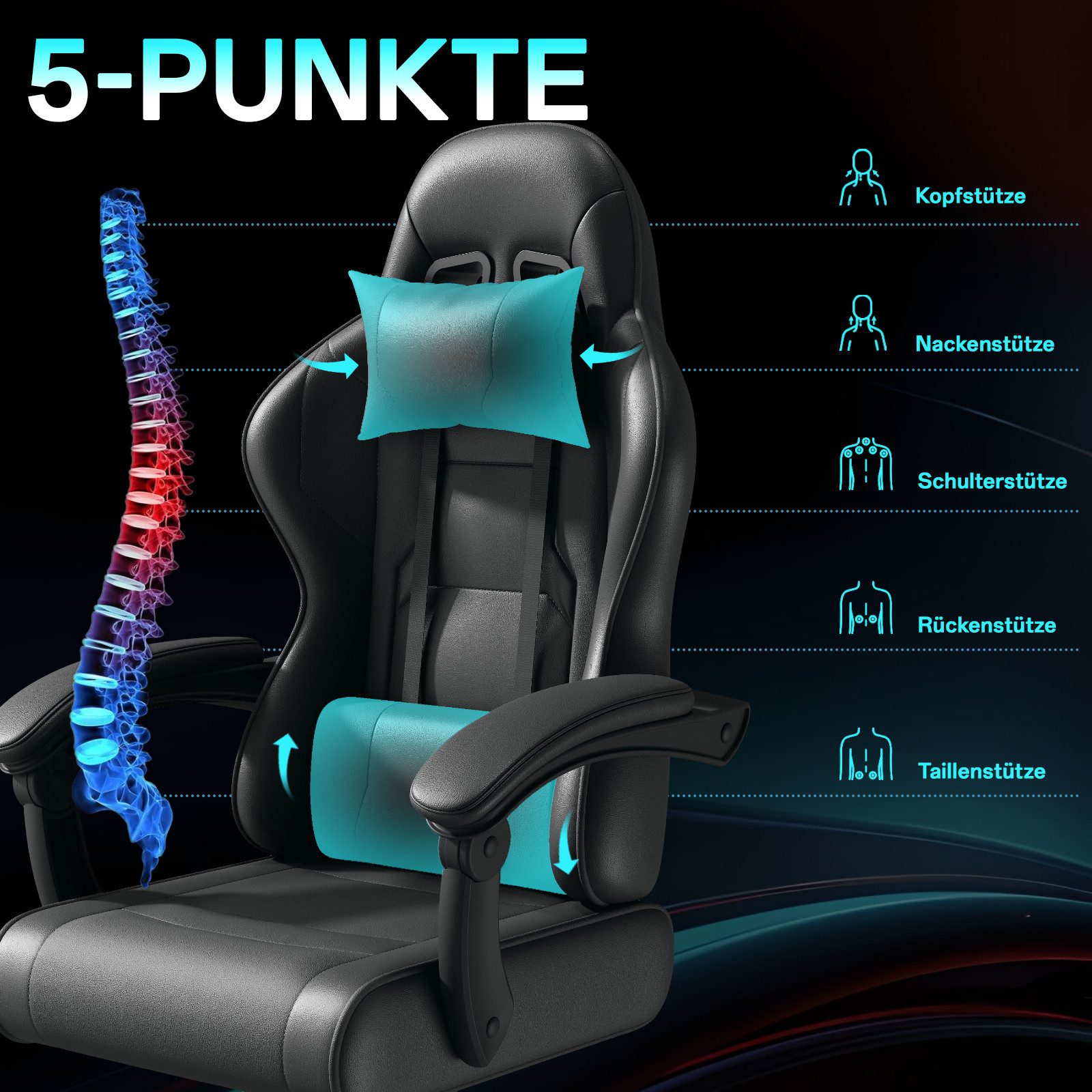 HOMALL Gaming Chair ergonomischer Gaming Stuhl günstig online kaufen
