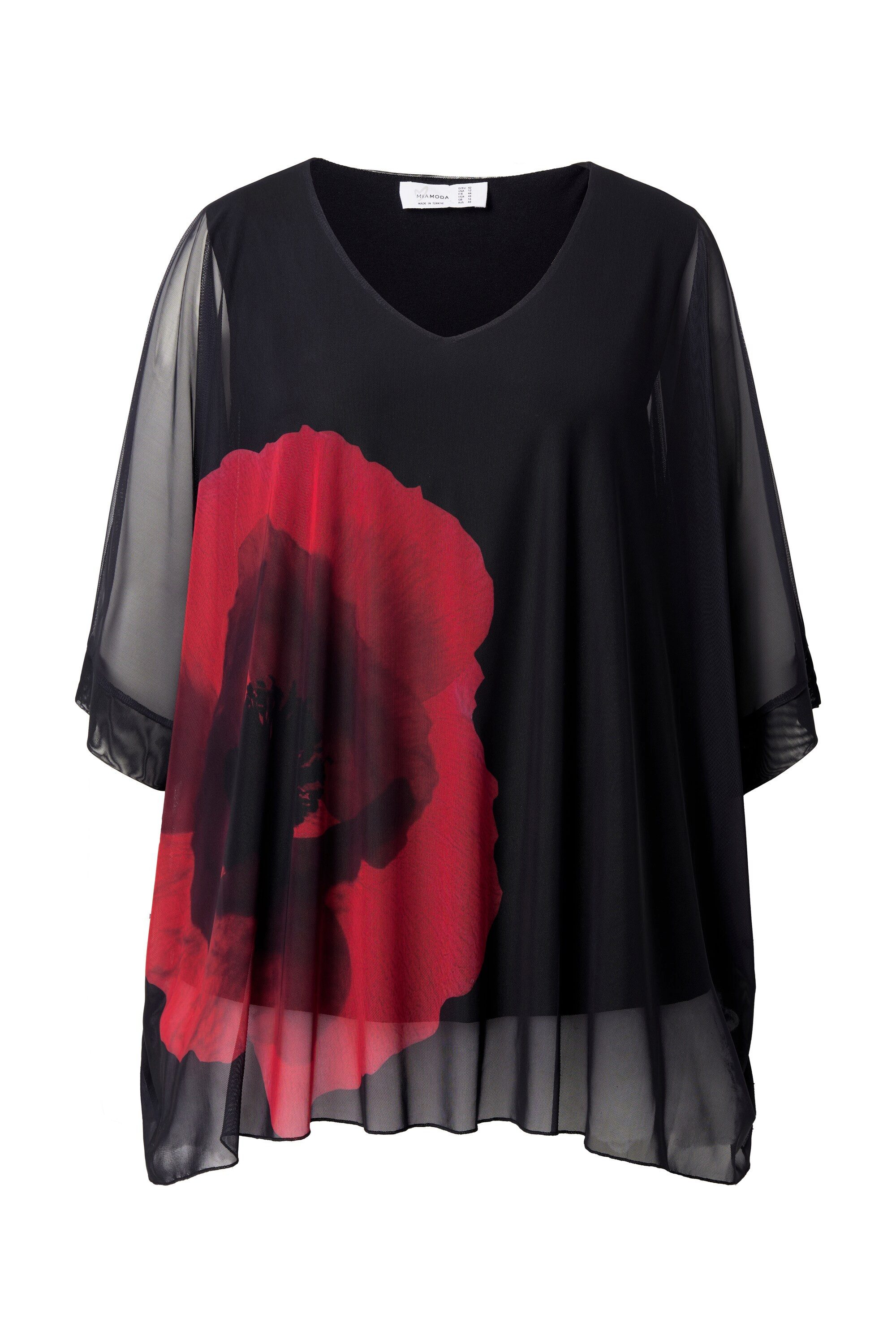 MIAMODA Druckbluse Mesh-Bluse oversized Blumendruck günstig online kaufen