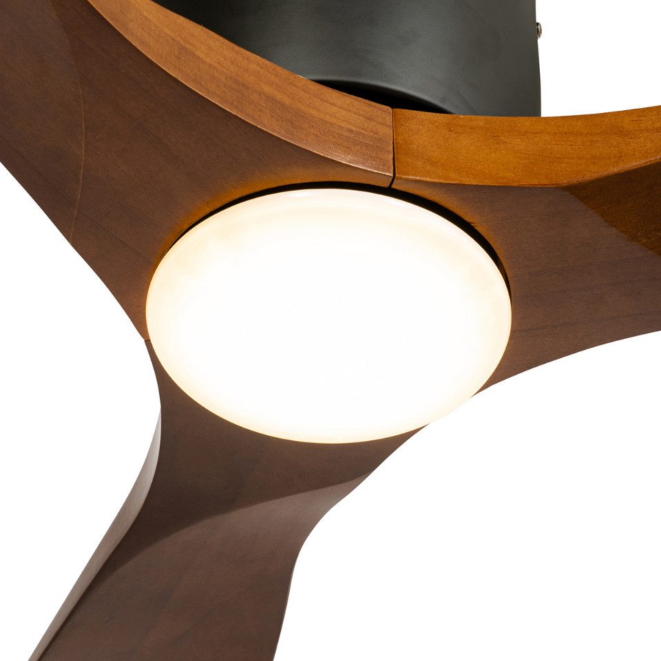 Qazqa Deckenventilator Jerri, (nicht austauschbare) LED, Braun, Modern, Sta günstig online kaufen