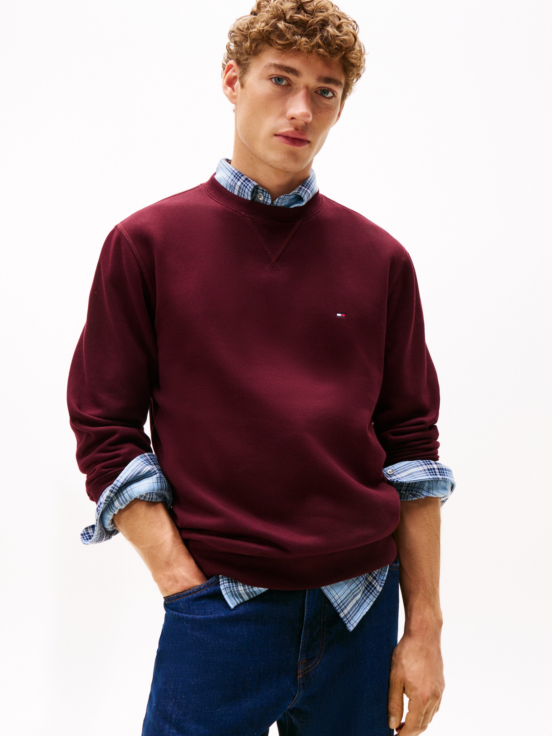 Tommy Hilfiger Sweatshirt ESS SEASONAL FLEECE CREWNECK mit Rundhals und Sti günstig online kaufen