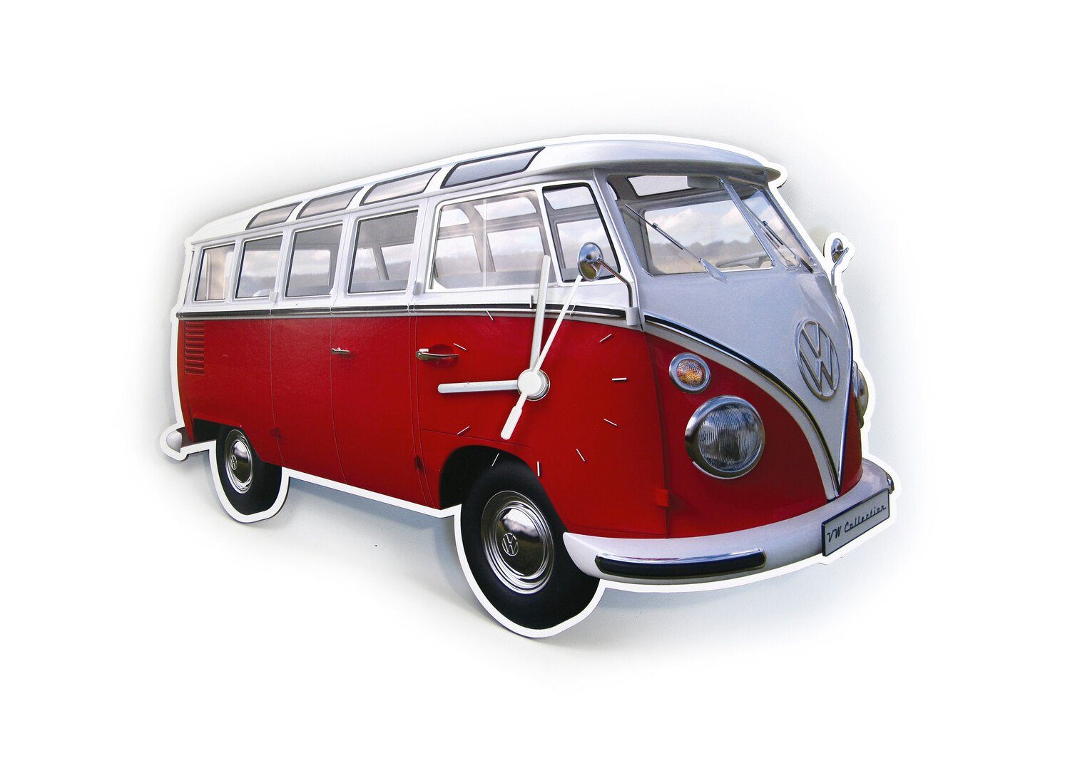VW Collection by BRISA Wanduhr Volkswagen Werkstattuhr im T1 Bus Design (batteriebetriebener Zeitanzeiger)